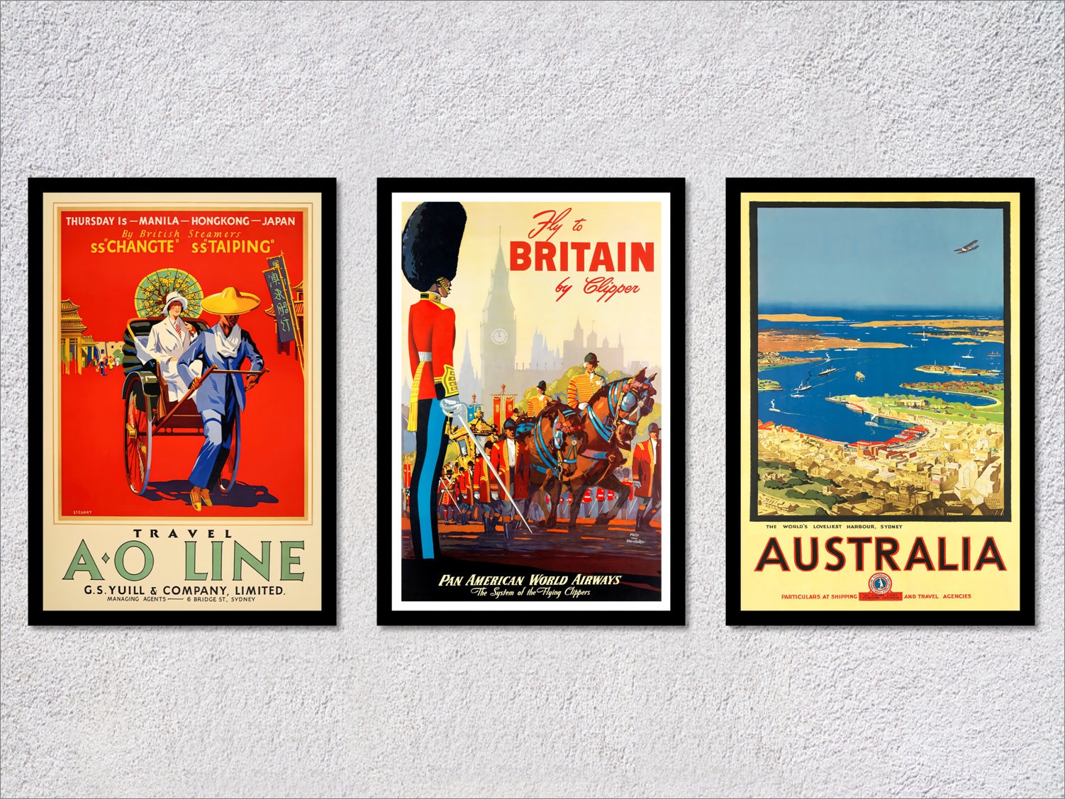Vintage Framed Posters Travel for sale 97 ads for used Vintage Framed