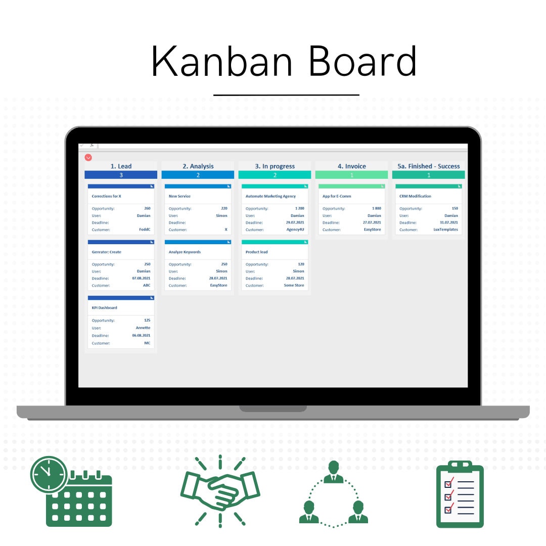 Excel kanban board for sale  