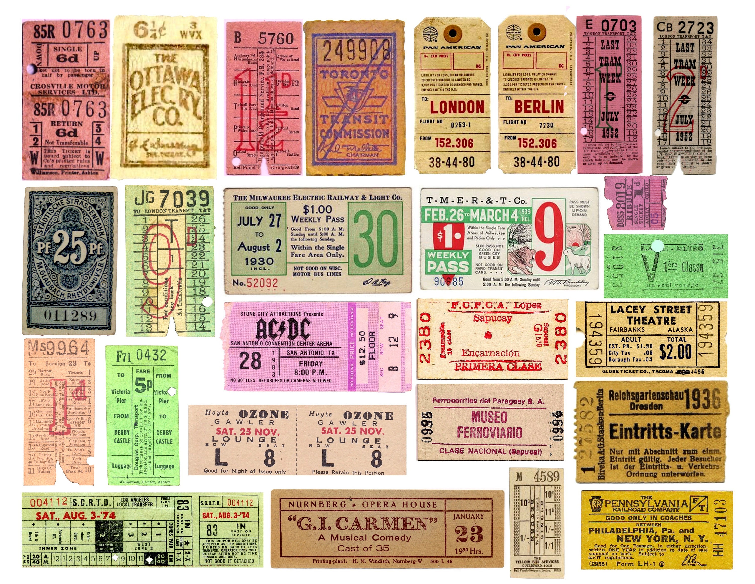 Vintage tickets pack for sale  