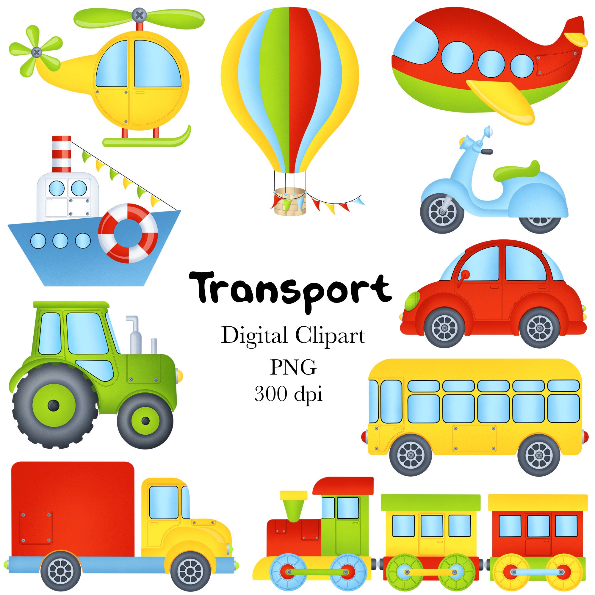 Transport clipart multicolor for sale  