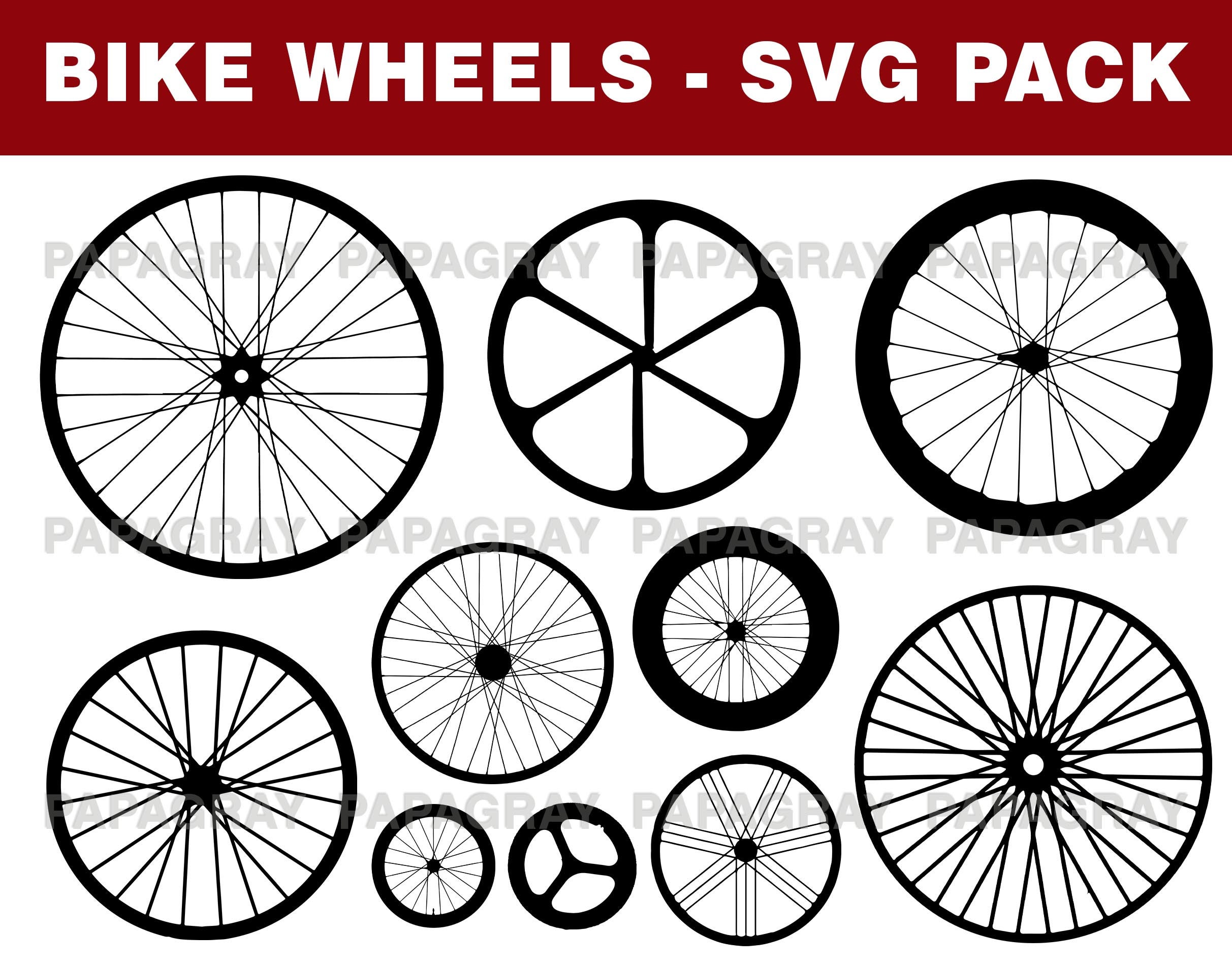 Bicycle wheels silhouette for sale  