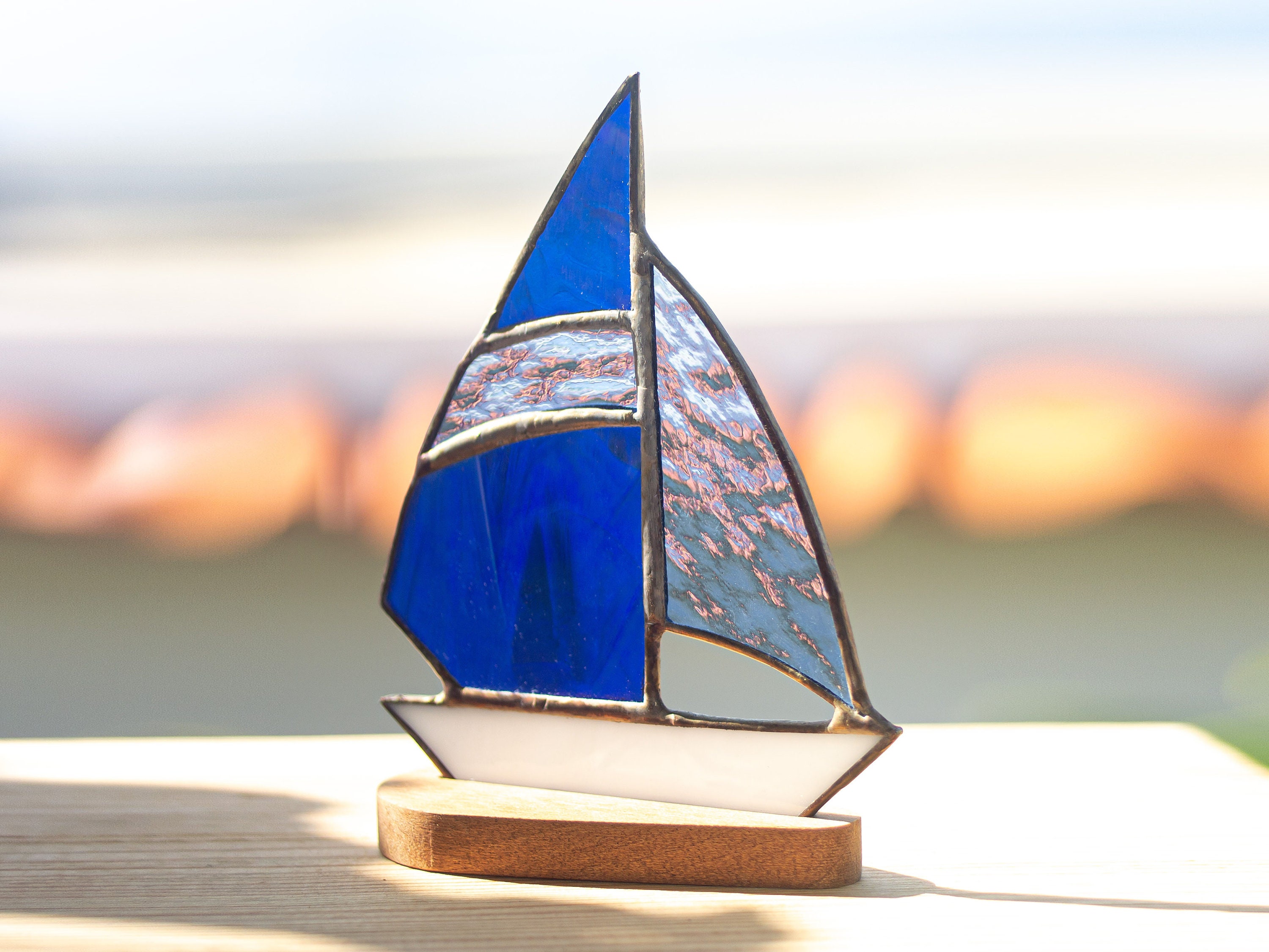 Stained glass sailboat for sale  
