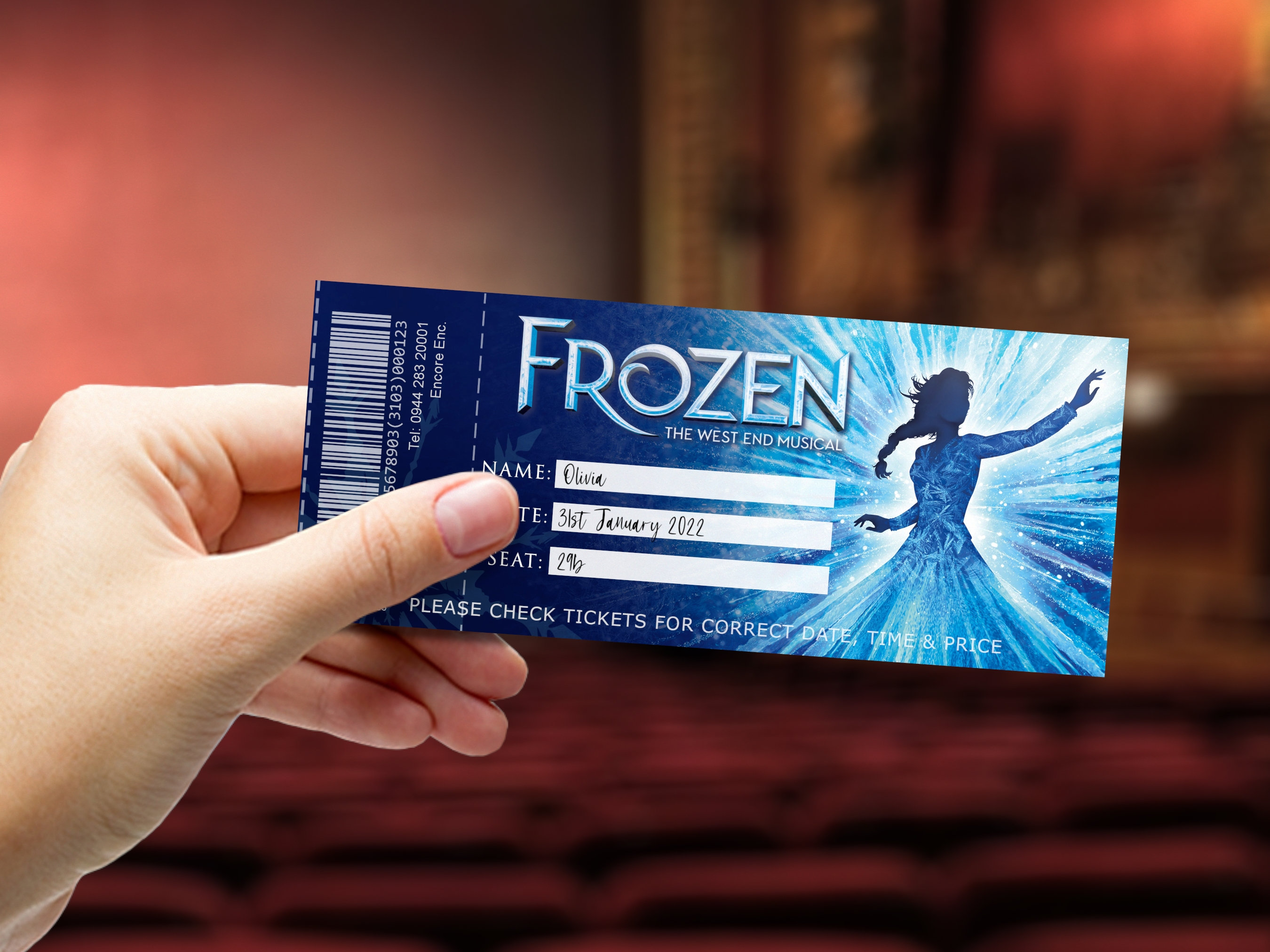Frozen ticket printable for sale  