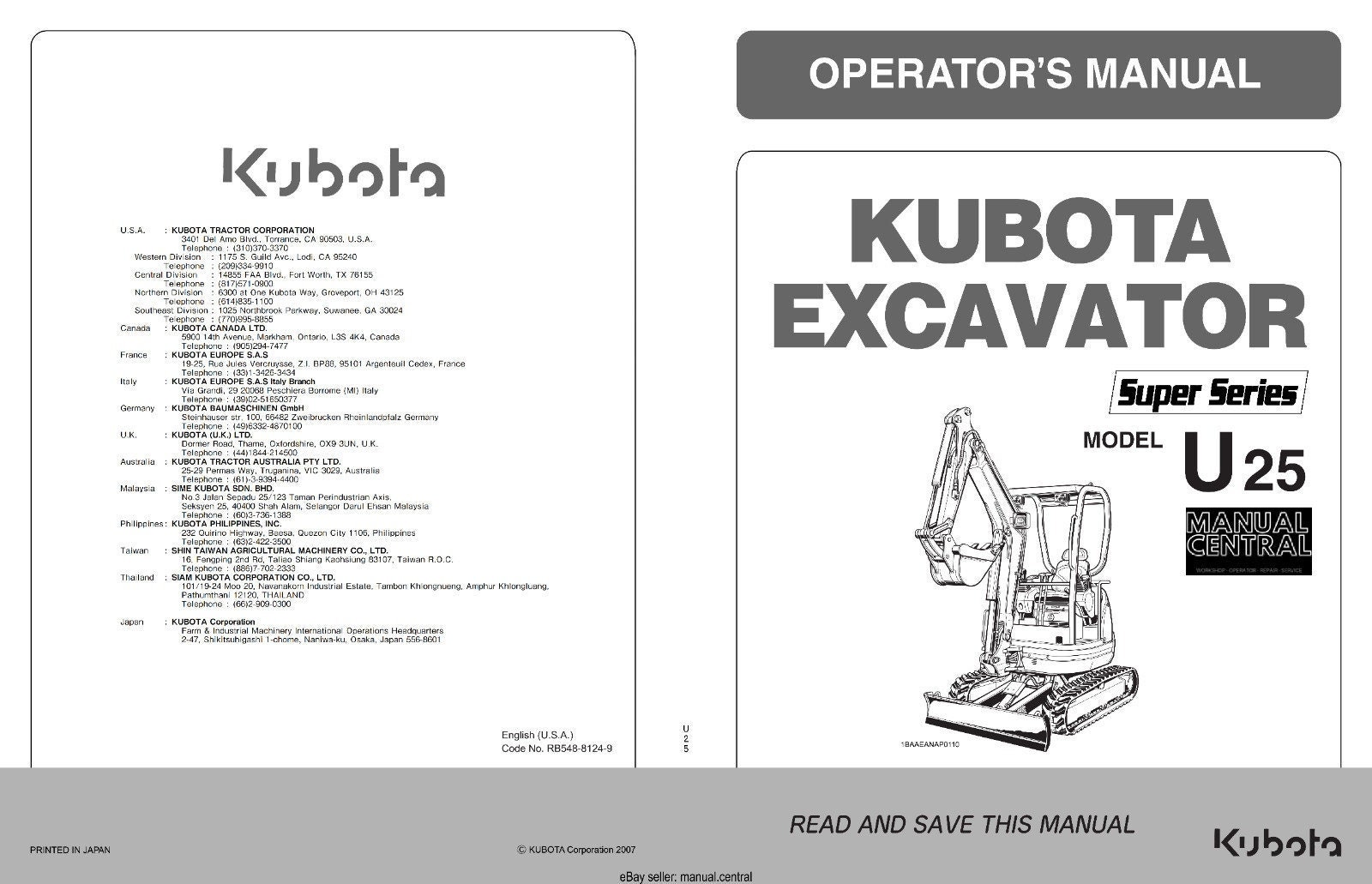 Kubota excavator u25 for sale  
