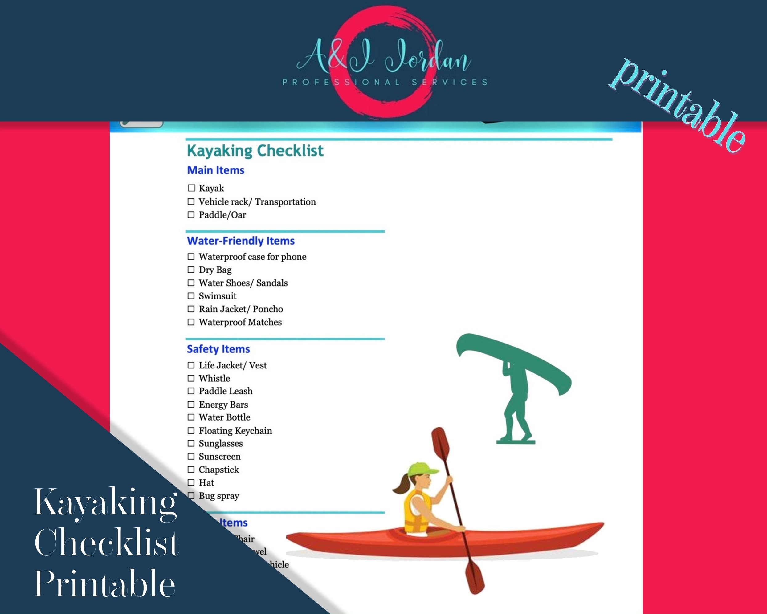 Kayaking checklist outdoor for sale  
