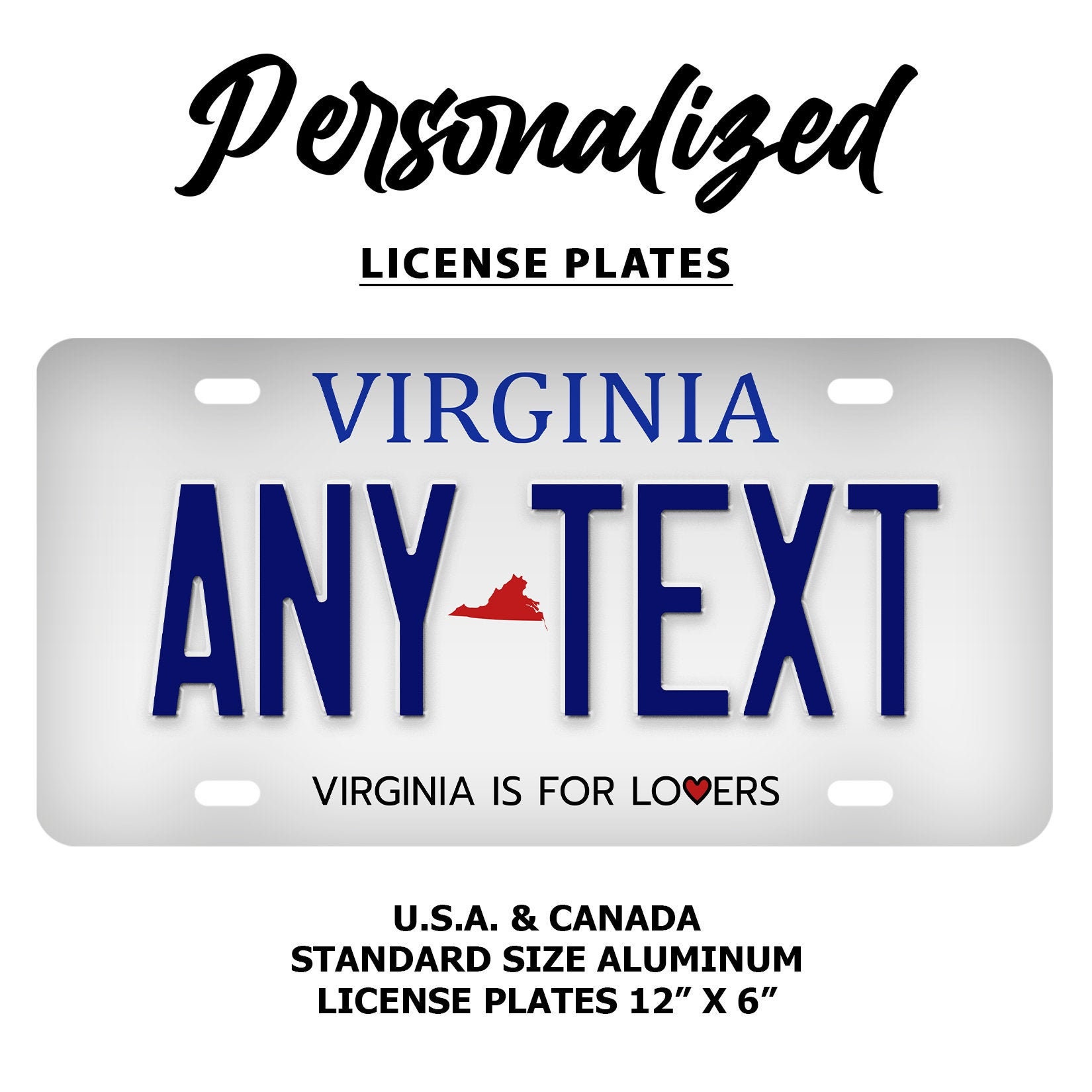 Custom virginia license for sale  