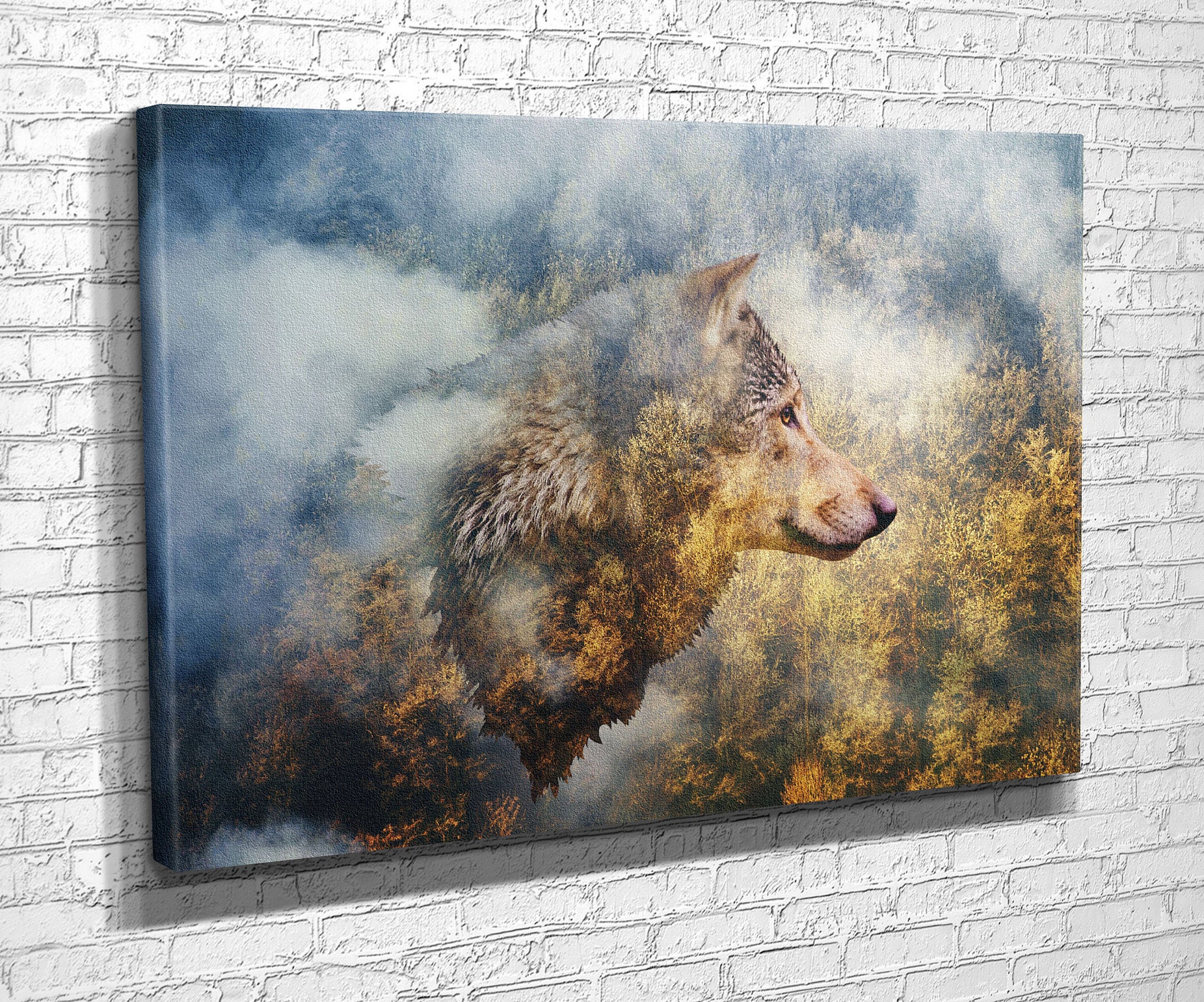 Wolf print canvas for sale  