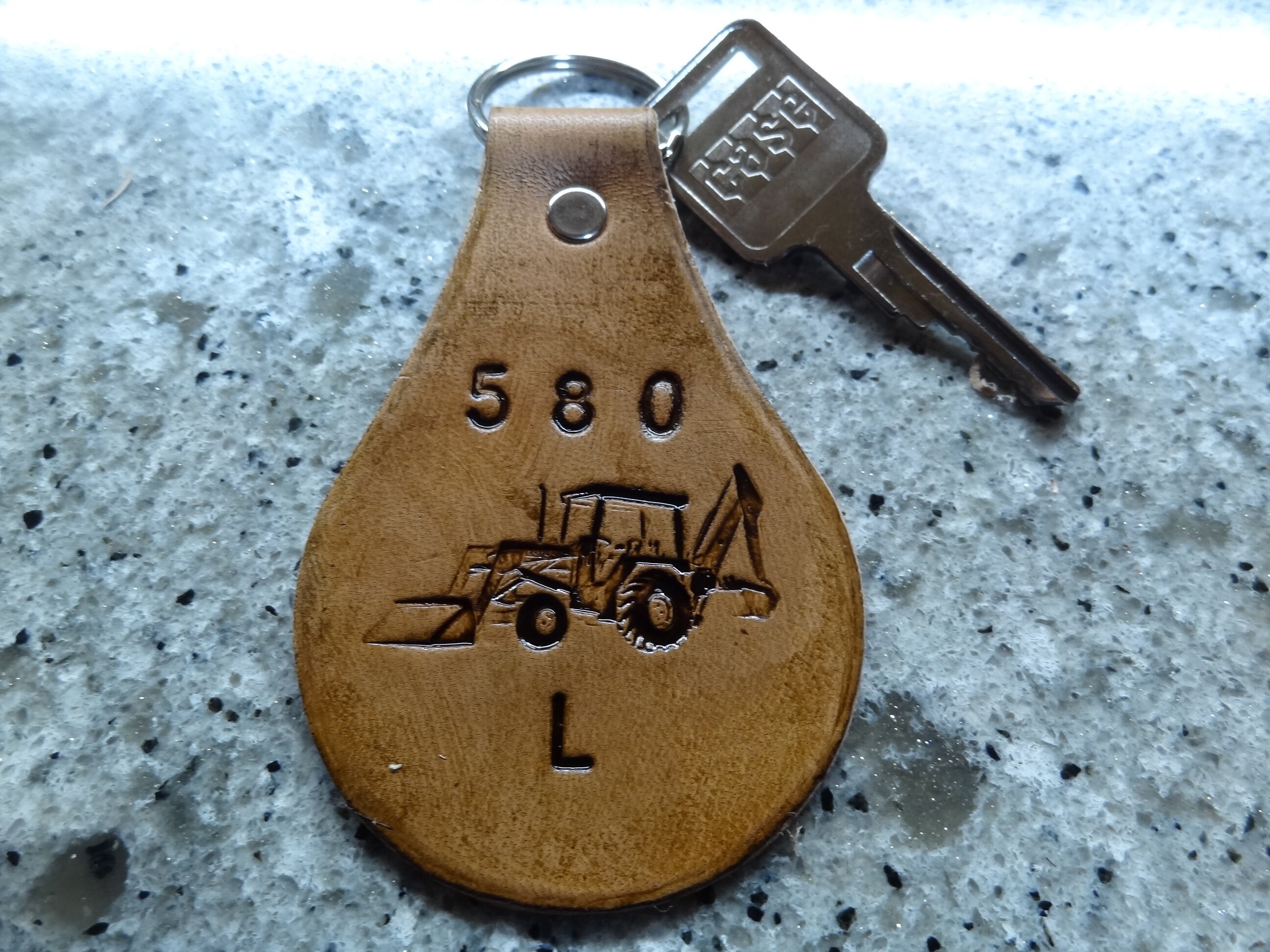 Leather keychain backhoe for sale  