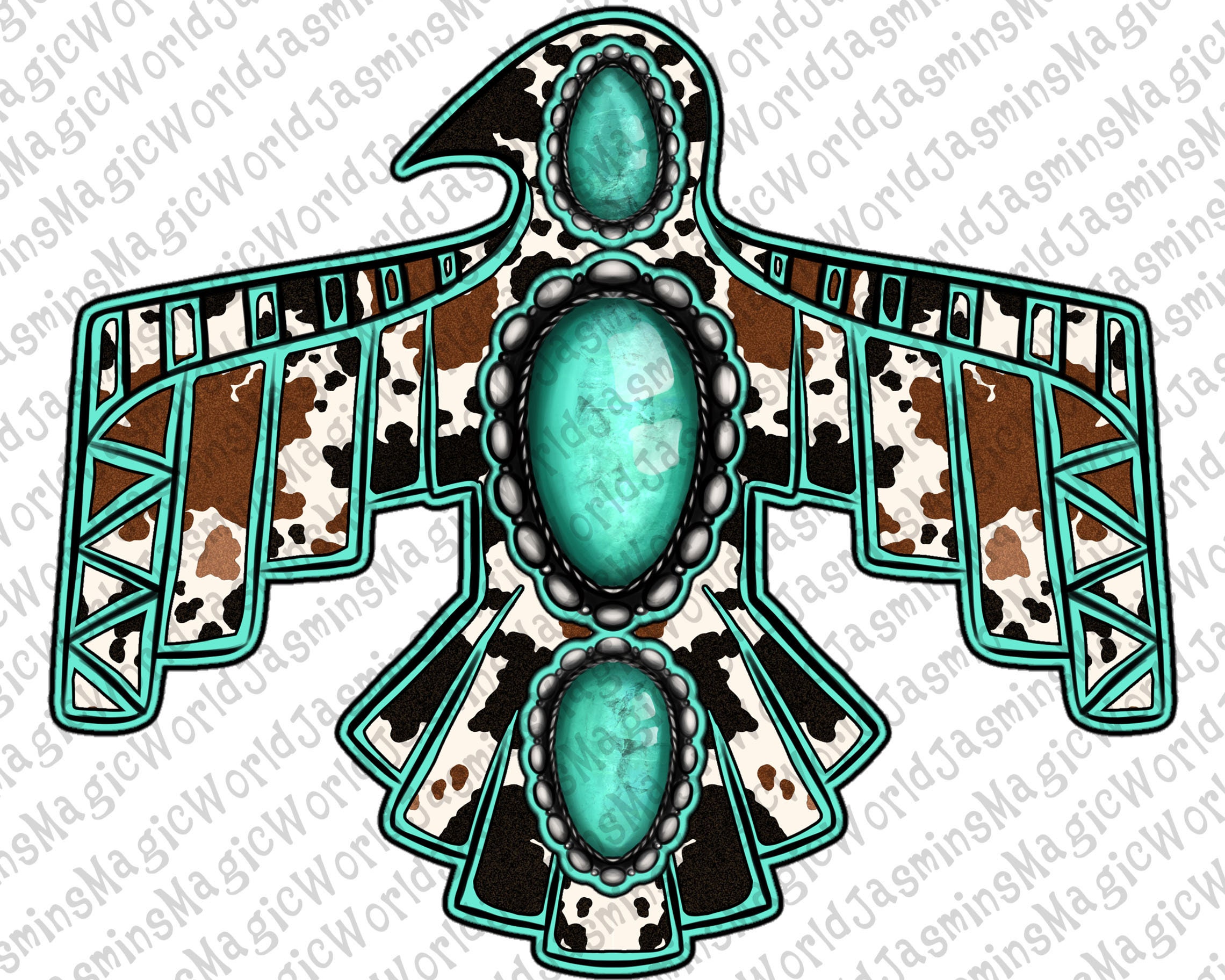 Cowhide turquoise thunderbird for sale  