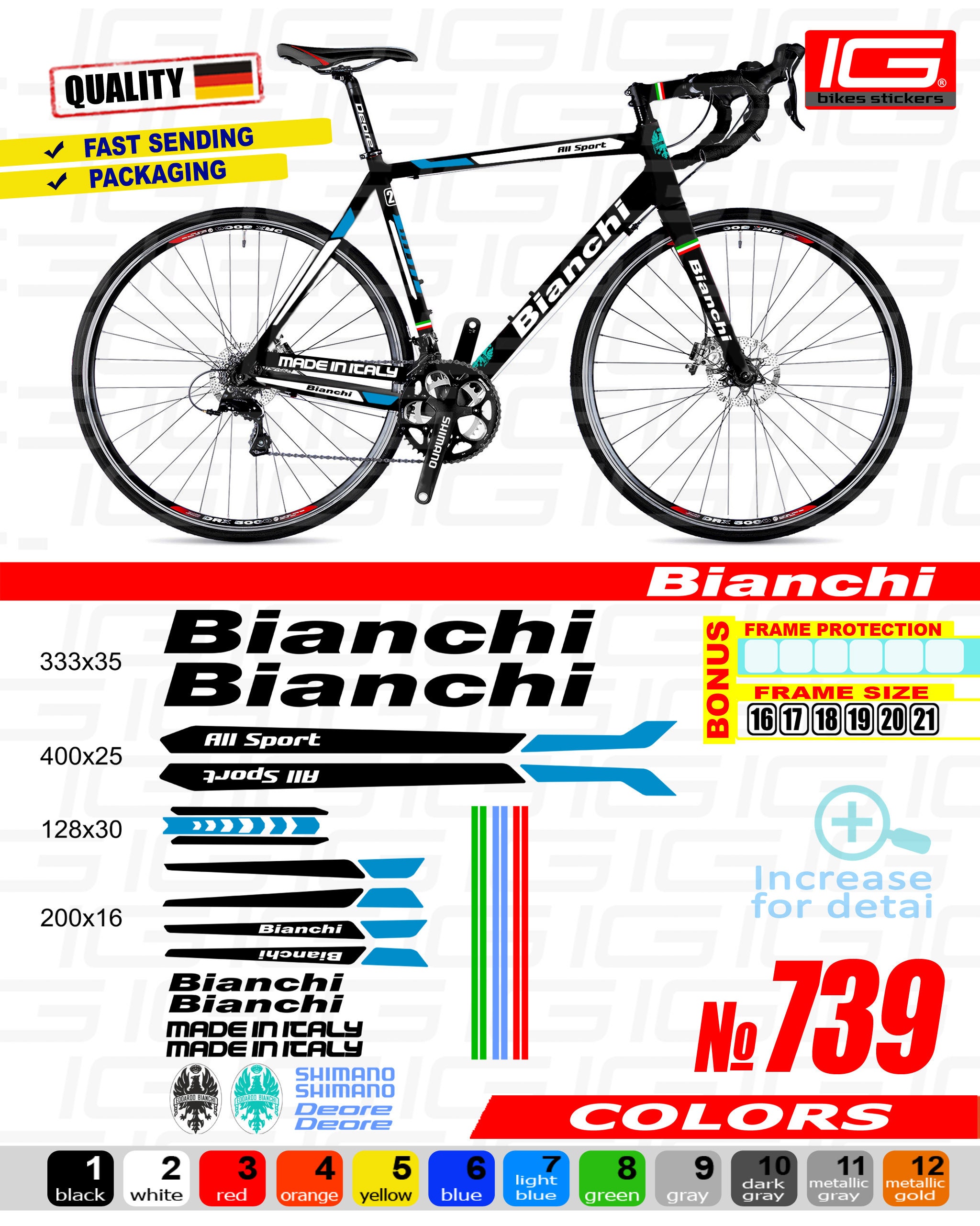 Bianchi bike stickers for sale  