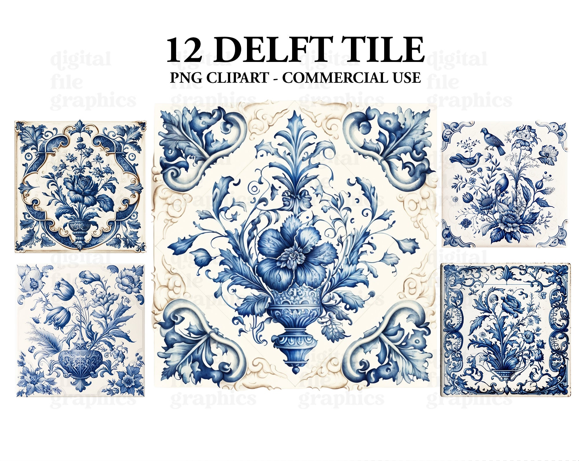 Delft tile clipart for sale  