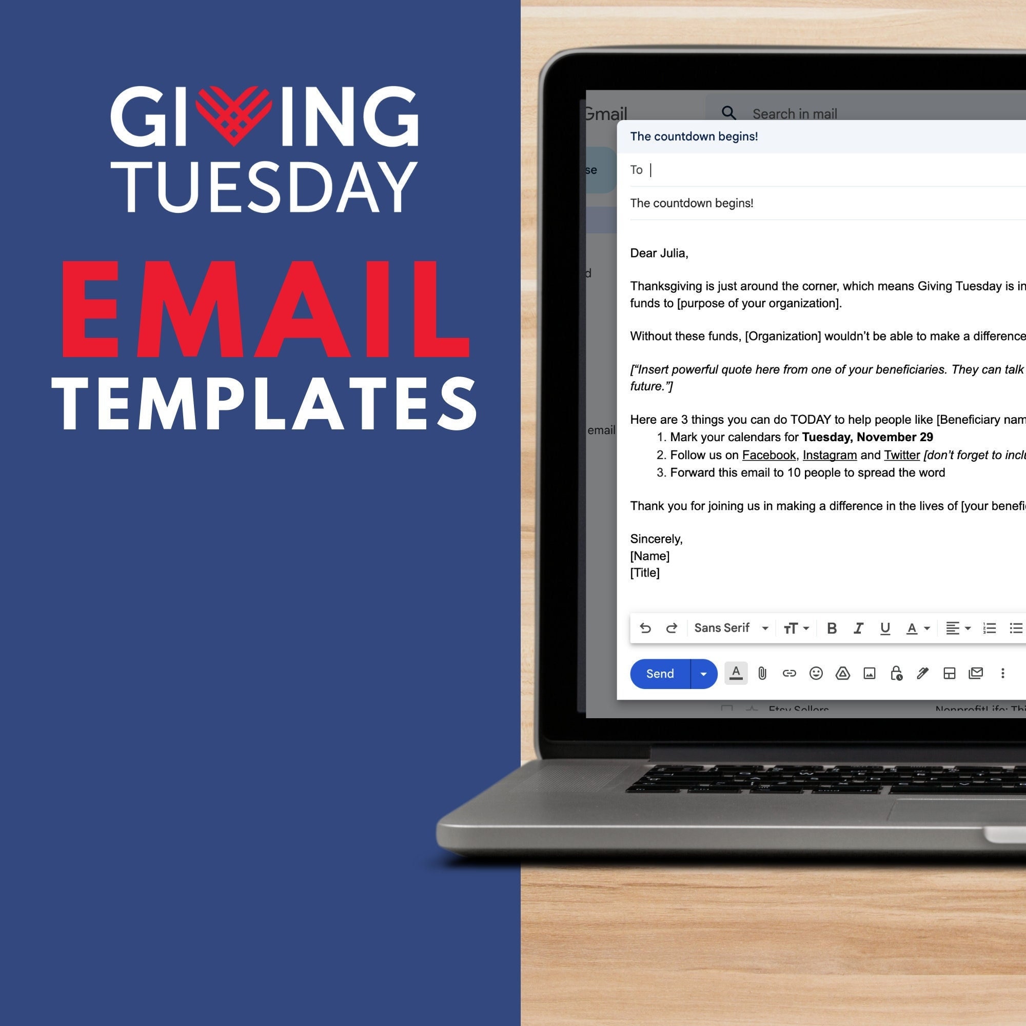 Giving tuesday email for sale  