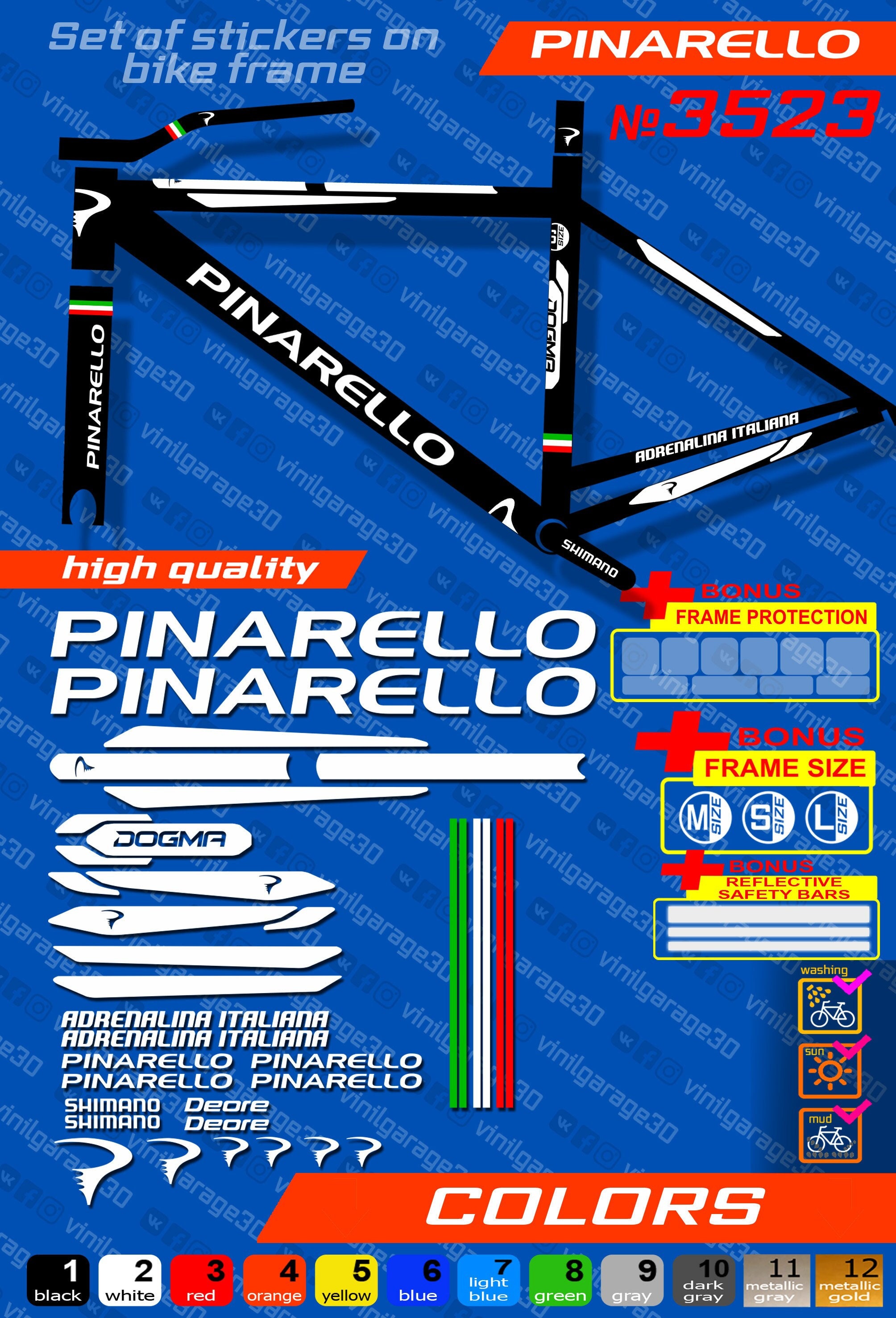 Pinarello bike stickers for sale  