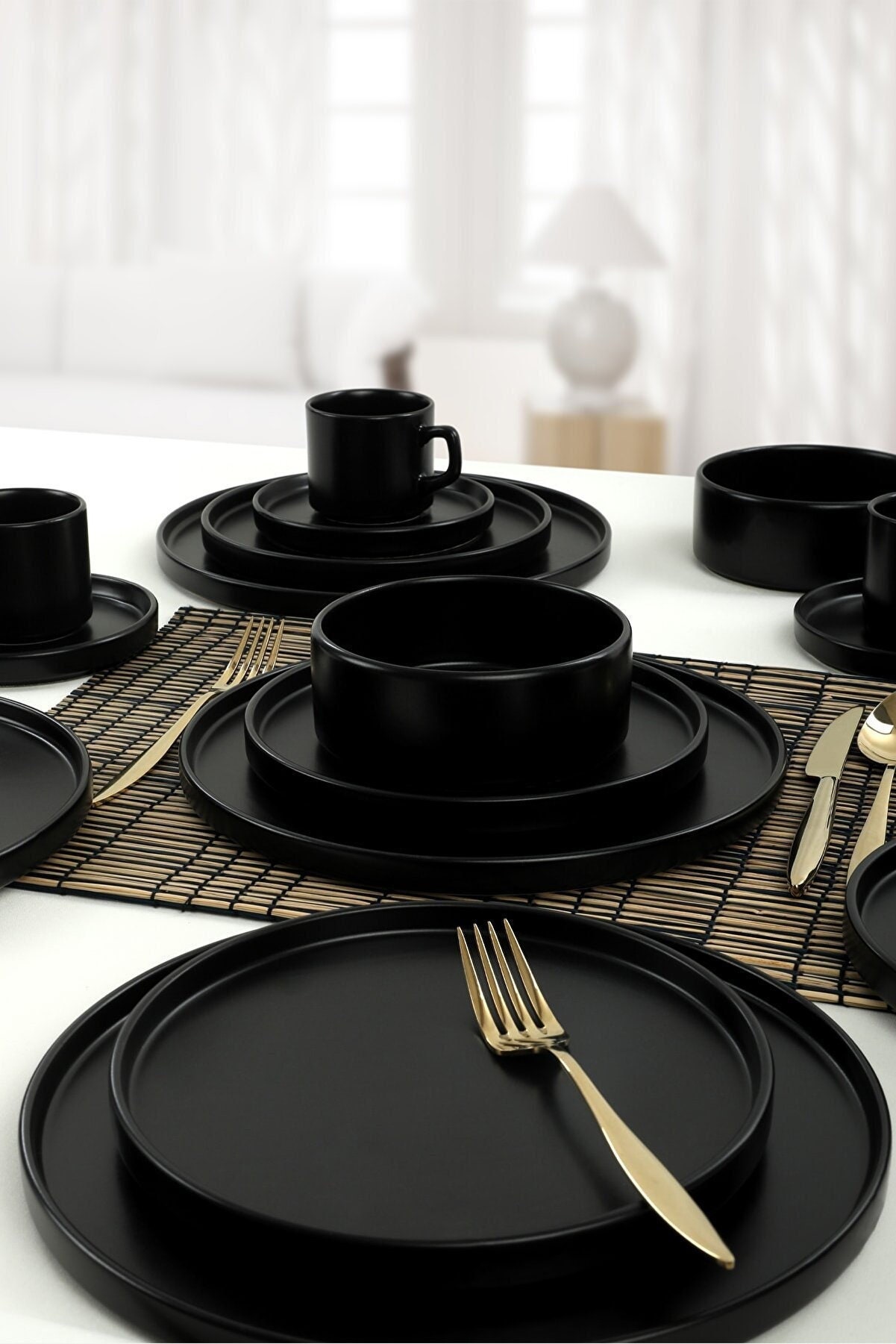Black dinnerware set for sale  