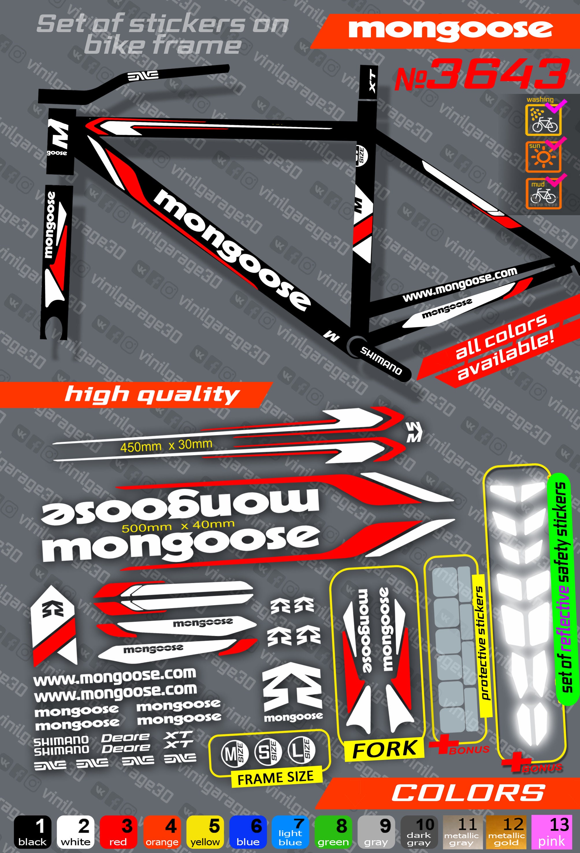 Mongoose bike stickers for sale  
