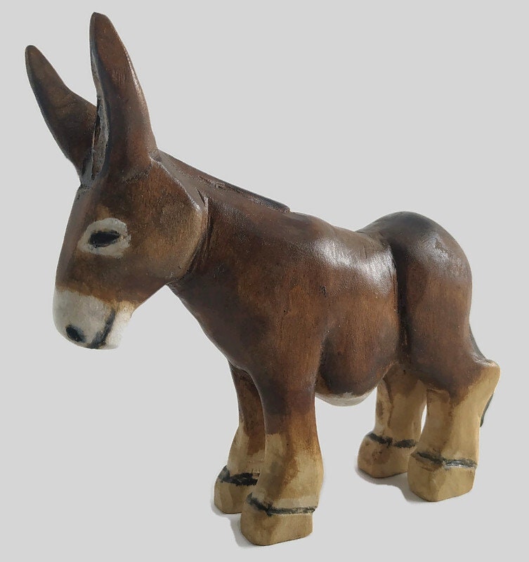 Woodcarving whittled donkey for sale  