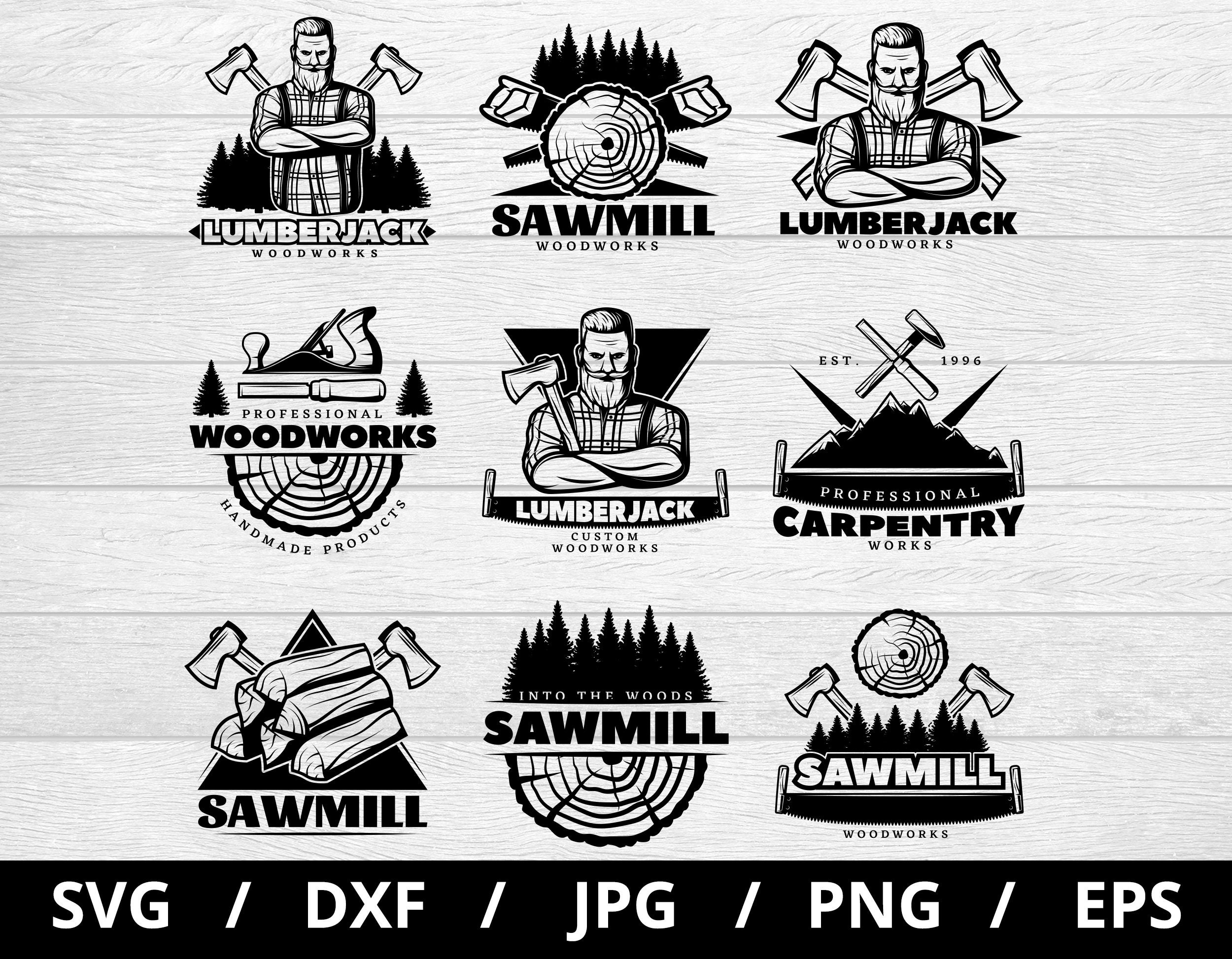 Sawmill logo sets for sale  