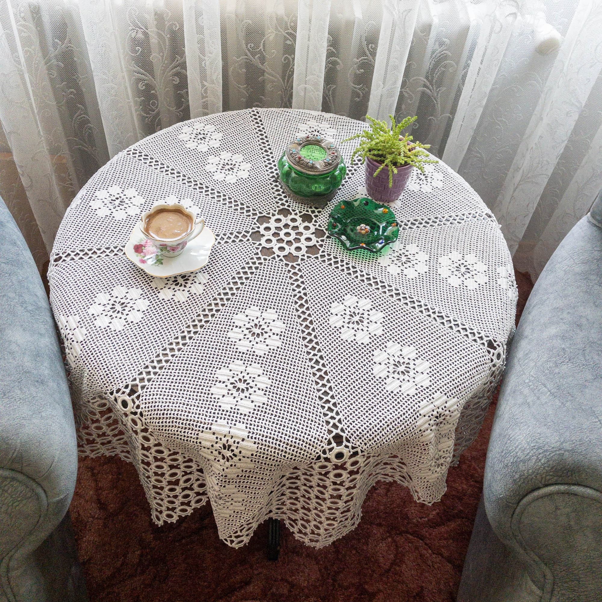 Crochet lace tablecloth for sale  