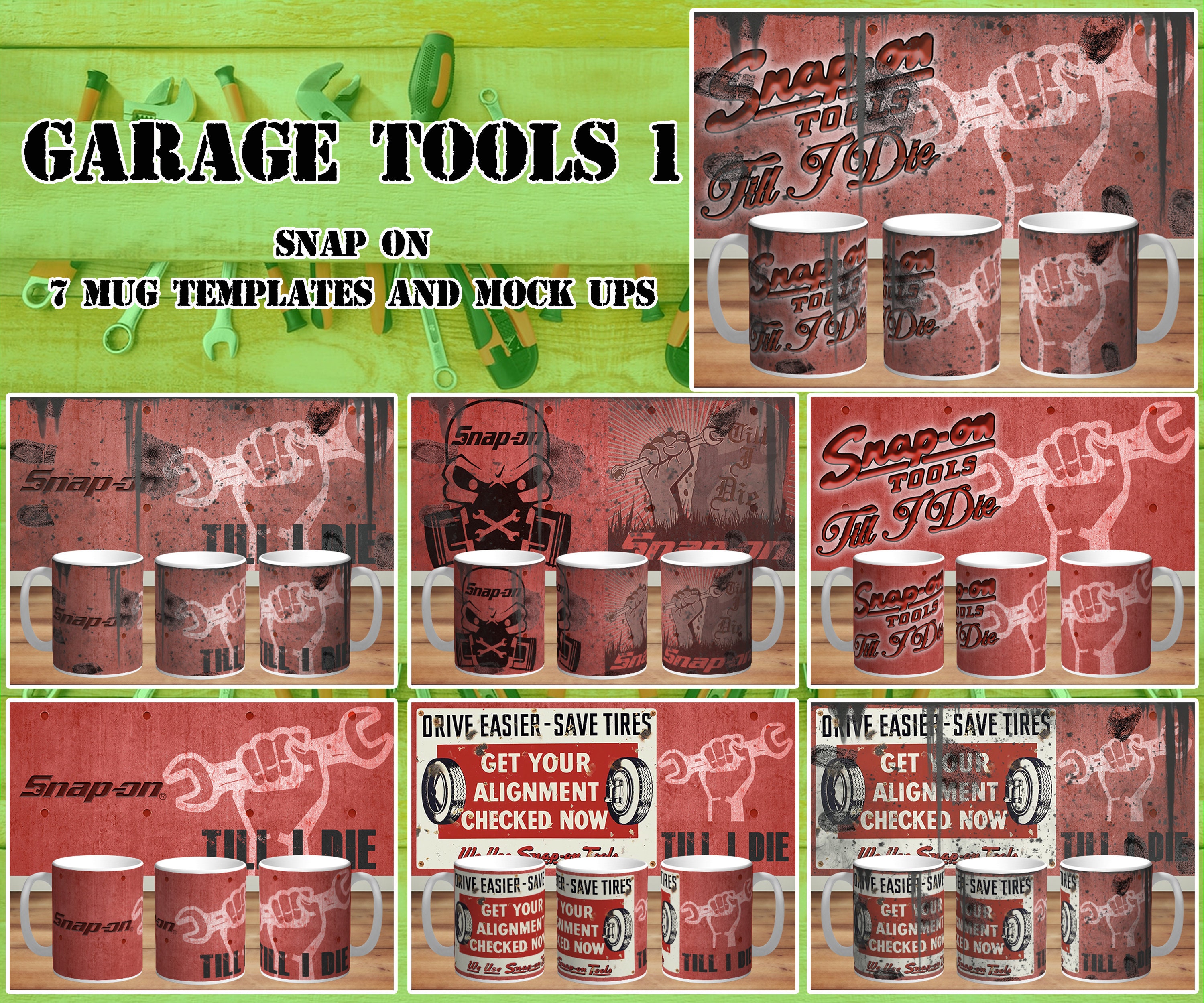 Garage tools mugs for sale  