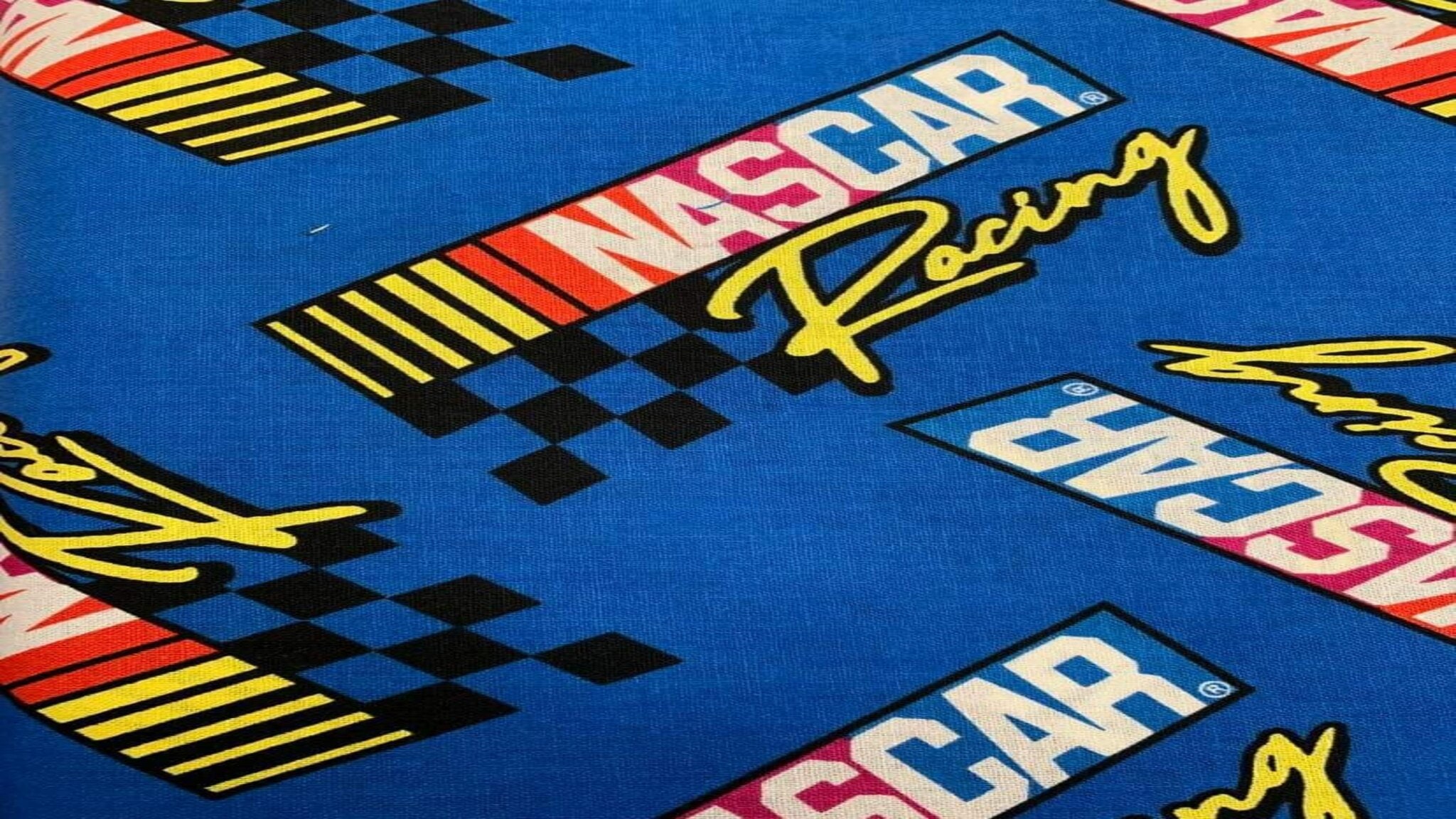 Nascar pattern fabric for sale  