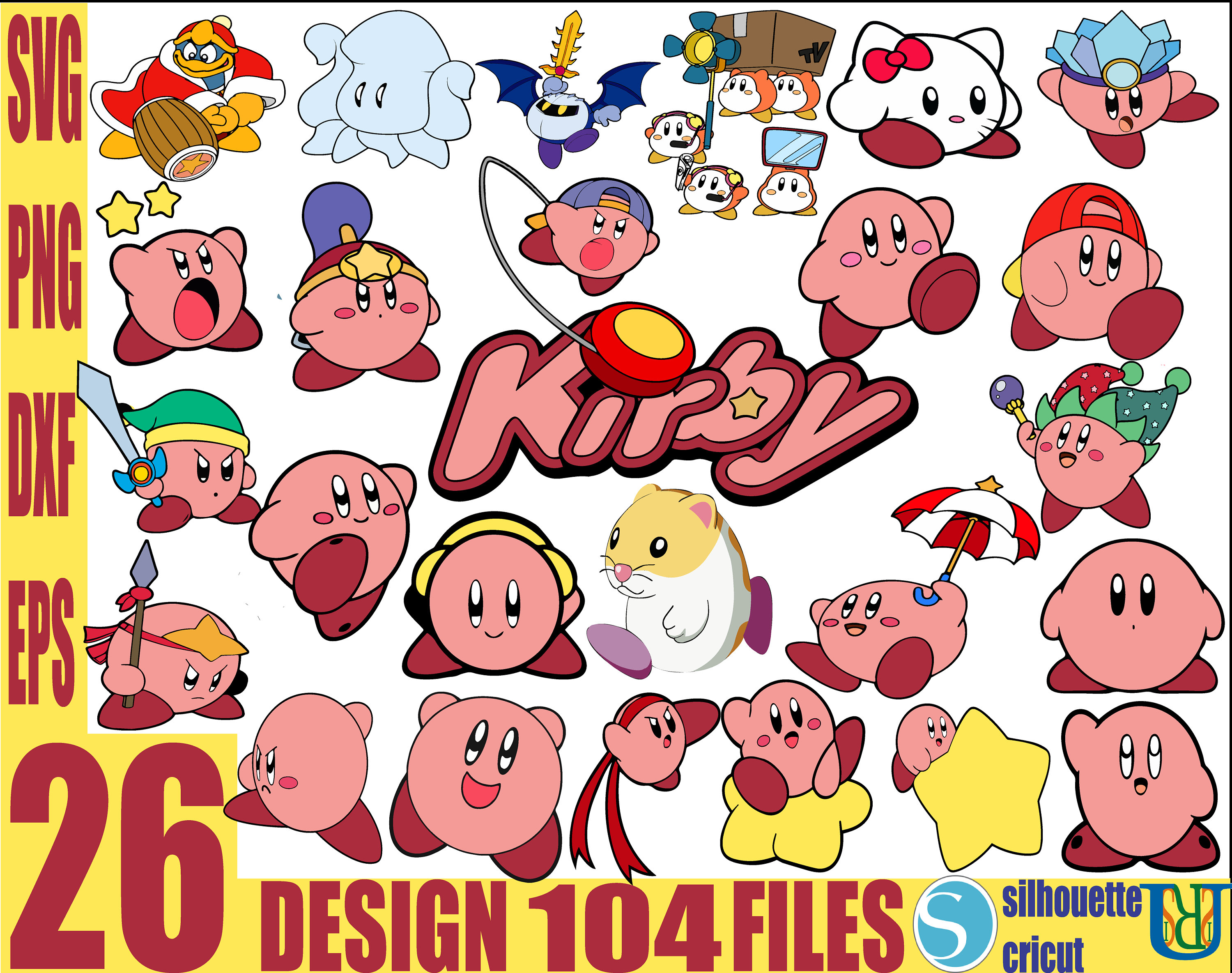 Kirby svg layered for sale  