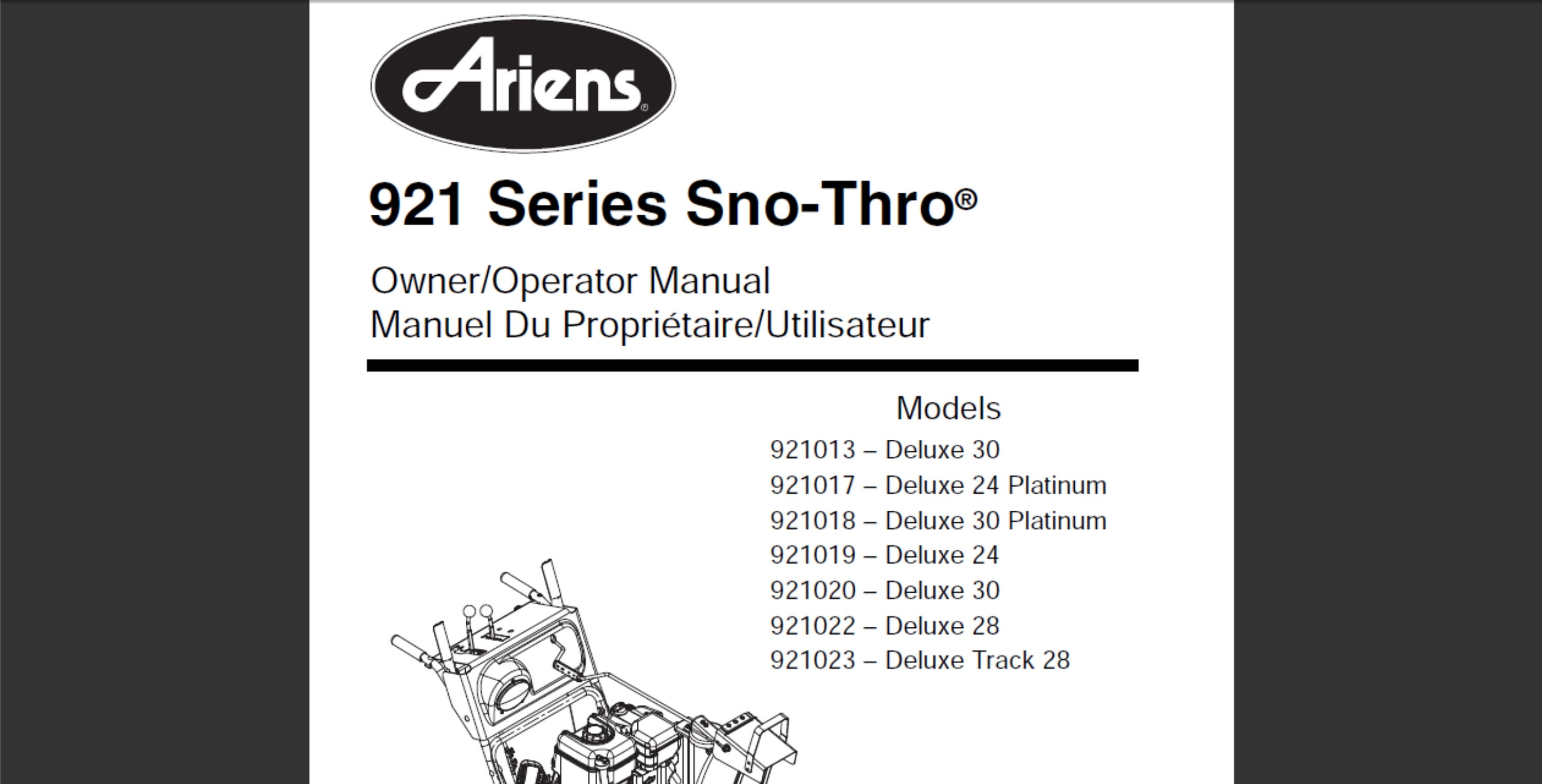 Ariens 921 series for sale  