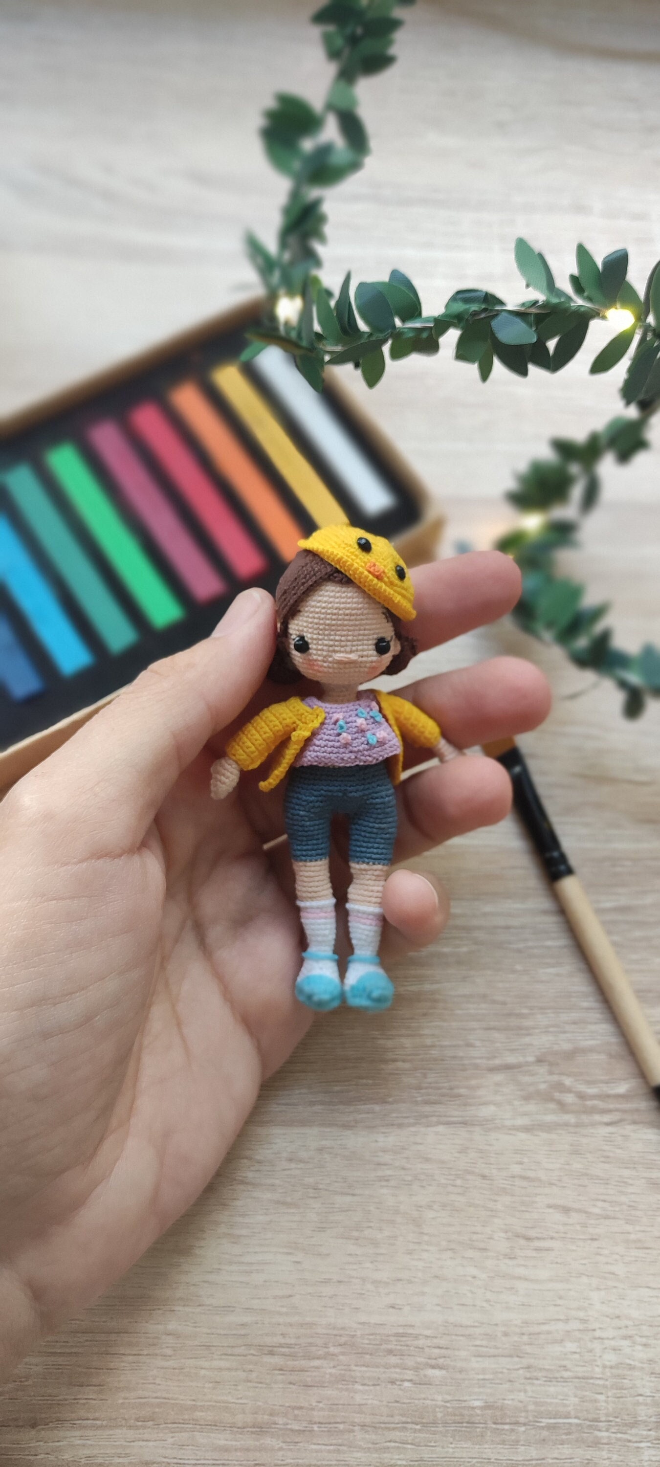 Miniature amigurumi doll for sale  
