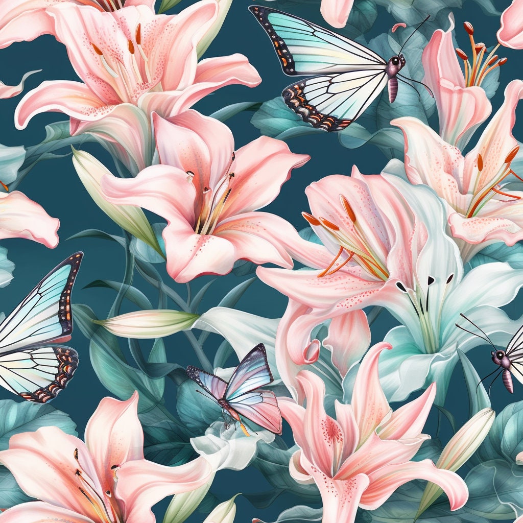 Lilies butterflies pattern for sale  