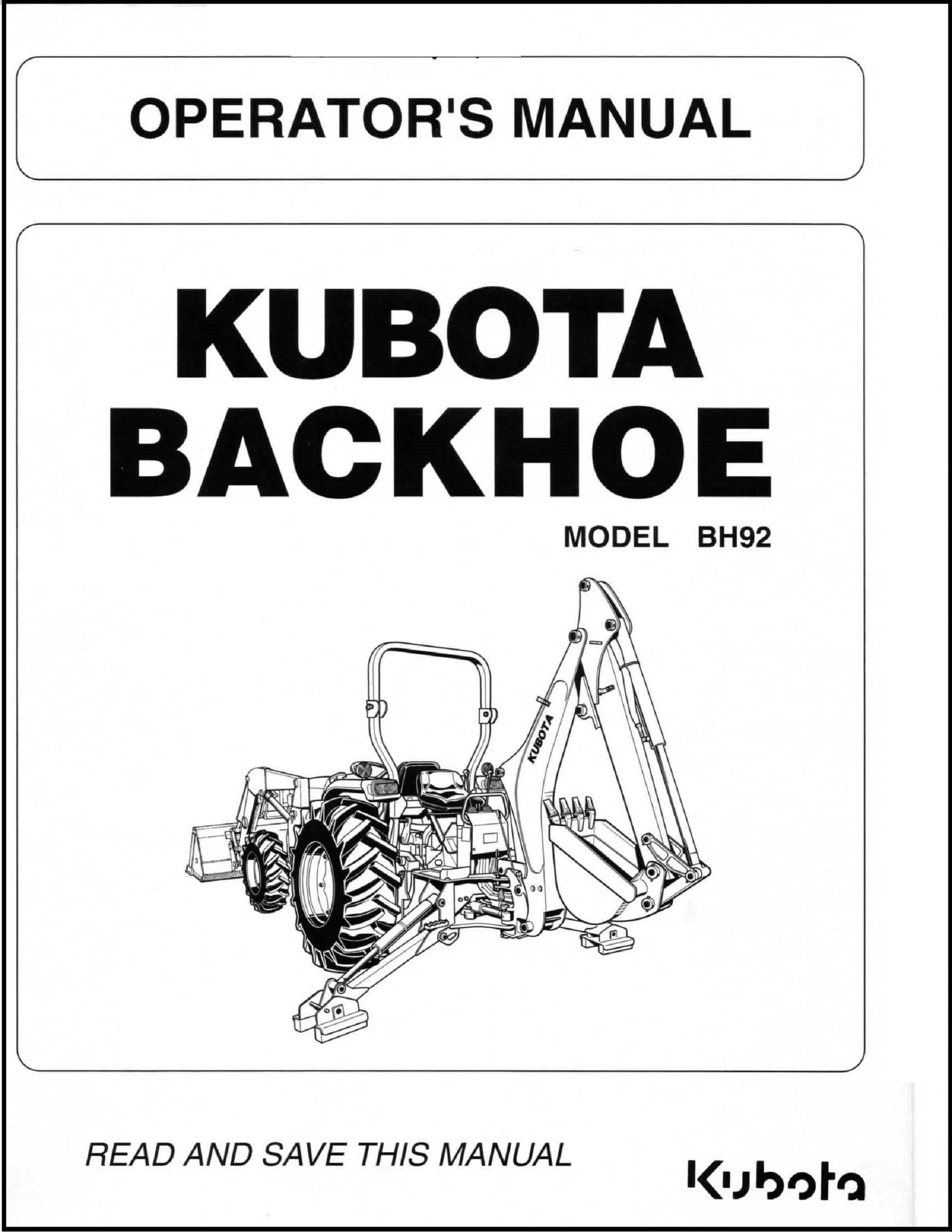 Kubota backhoe bh92 for sale  