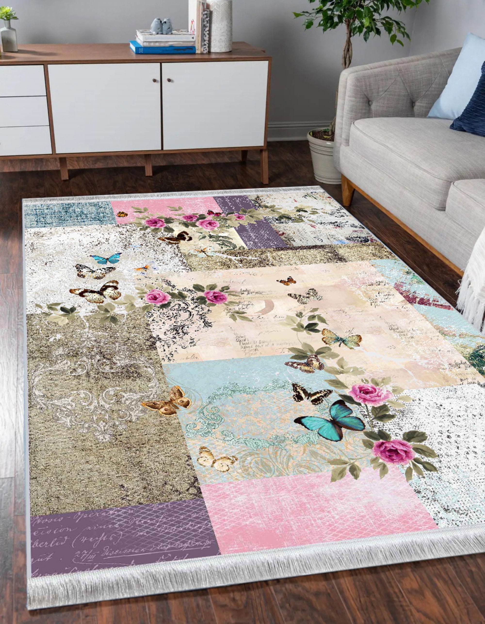 Floral turkish rug for sale  