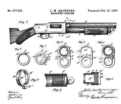 Browning gun patent for sale  