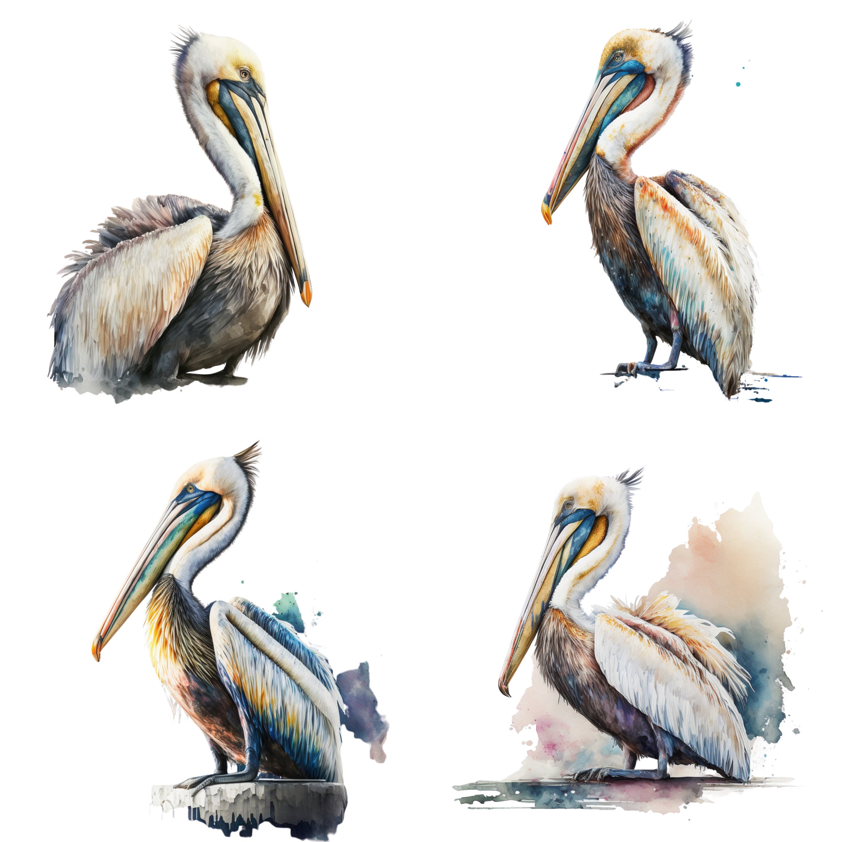 Pelican watercolor clipart for sale  