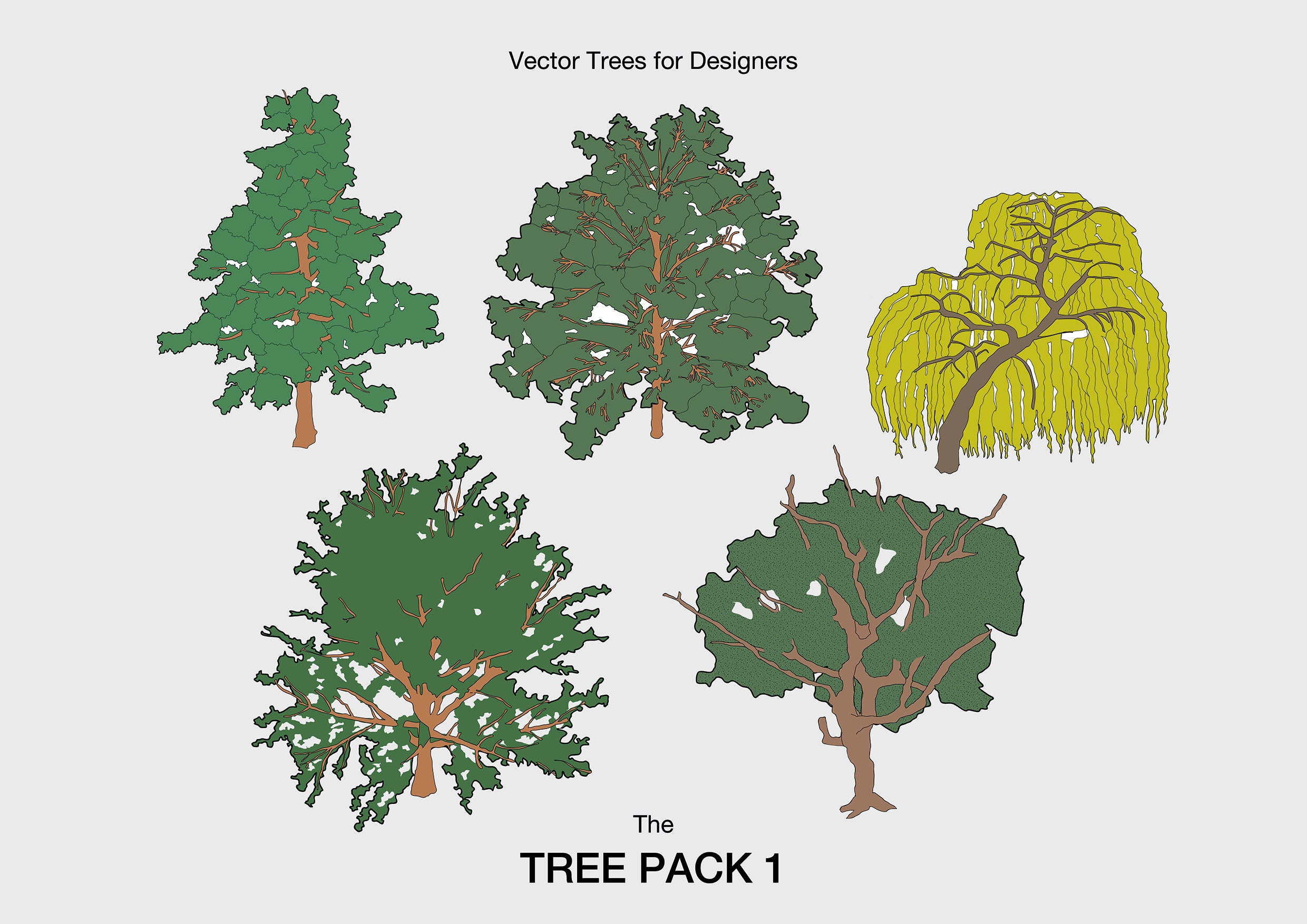 Vector trees designers. for sale  