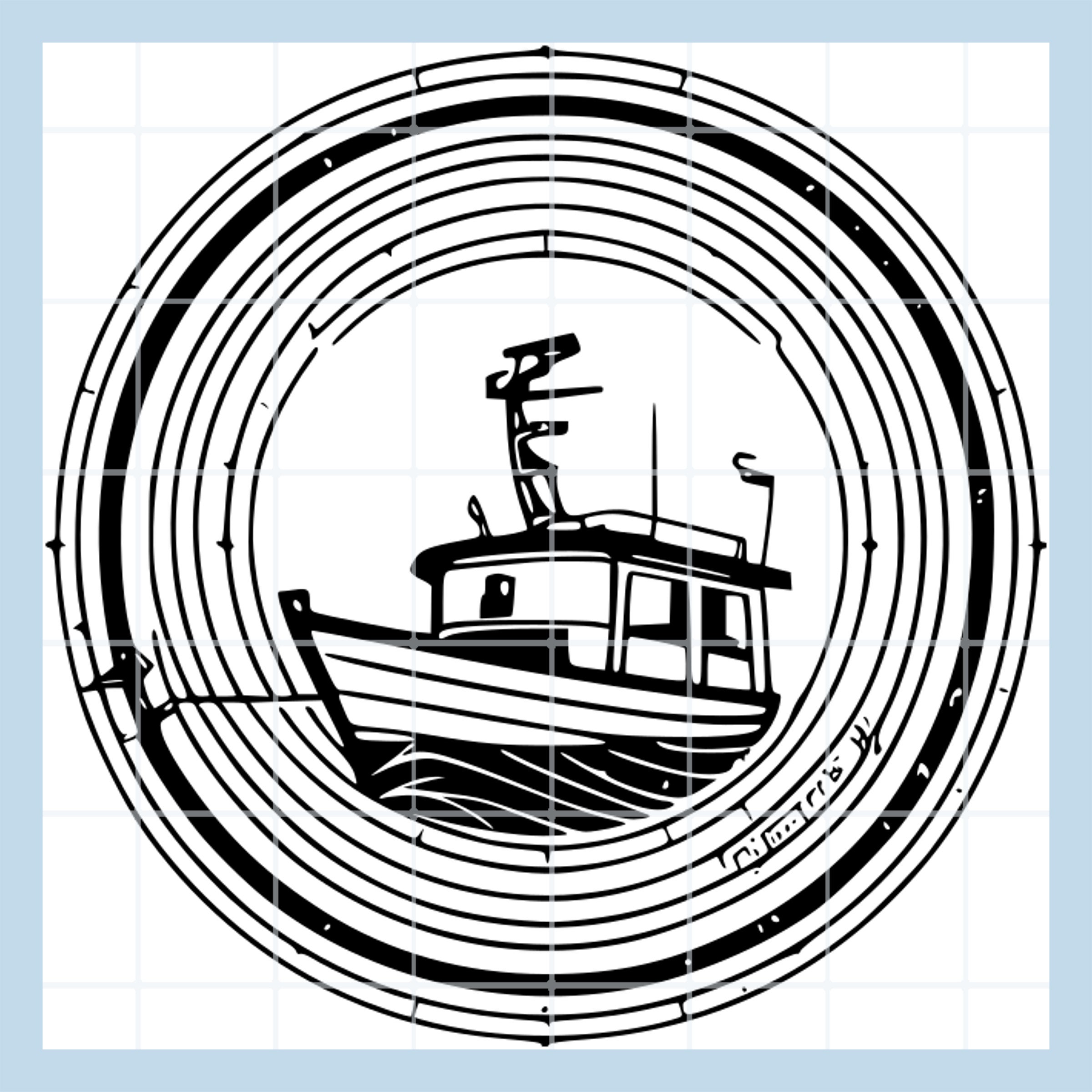 Fishing boat logo for sale  