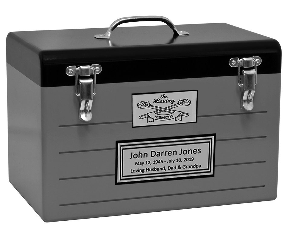 Toolbox gray urn for sale  