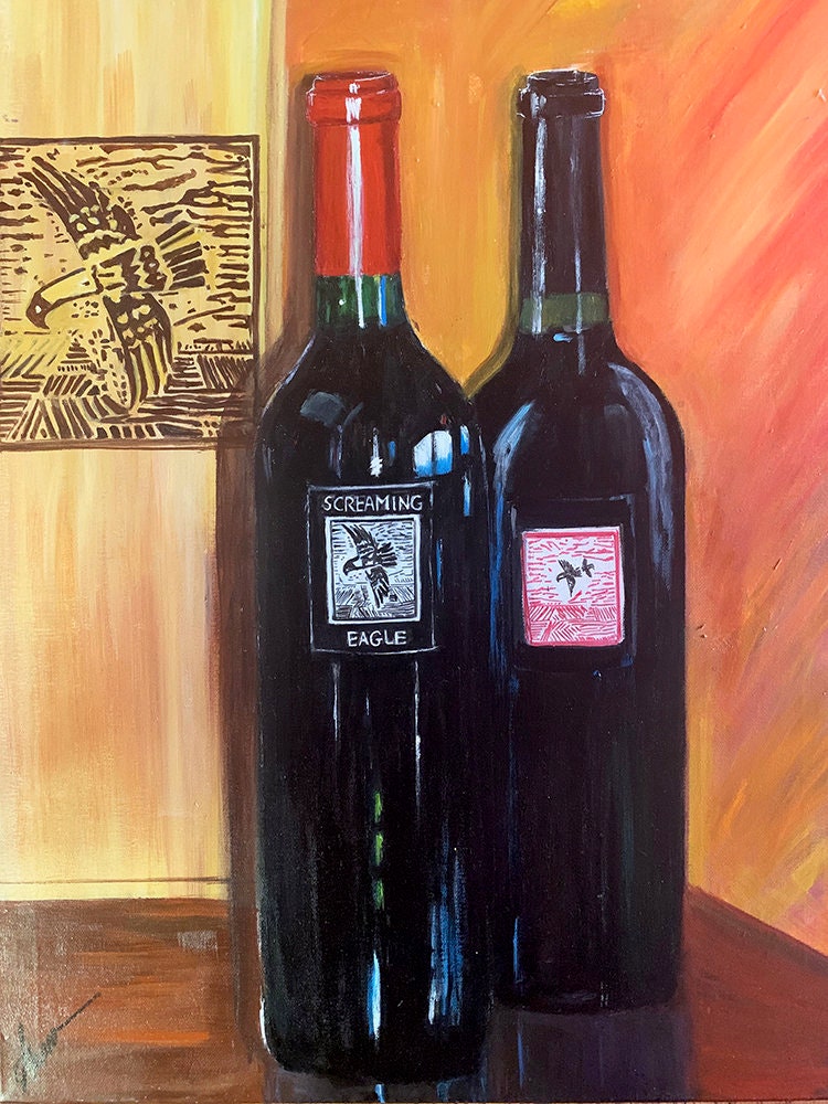 Wine painting wine for sale  