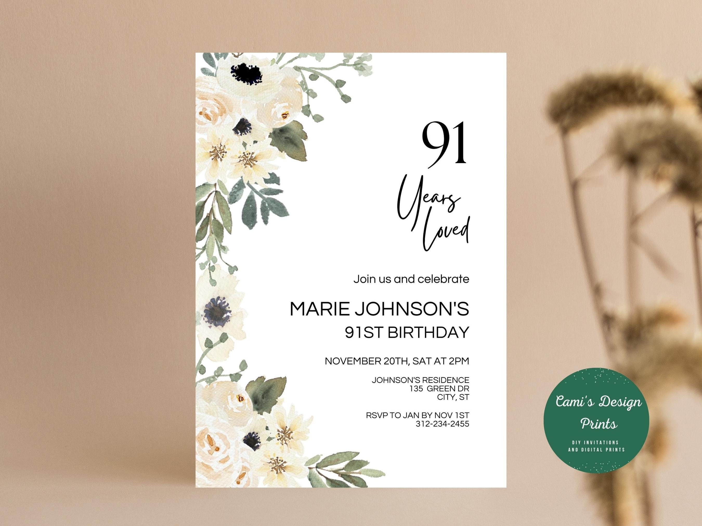 Birthday invitation floral for sale  