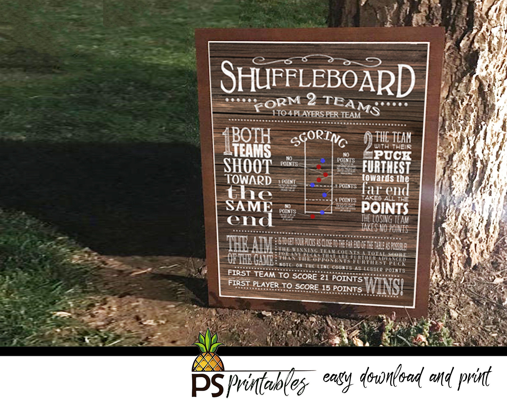 Shuffleboard rule sign for sale  