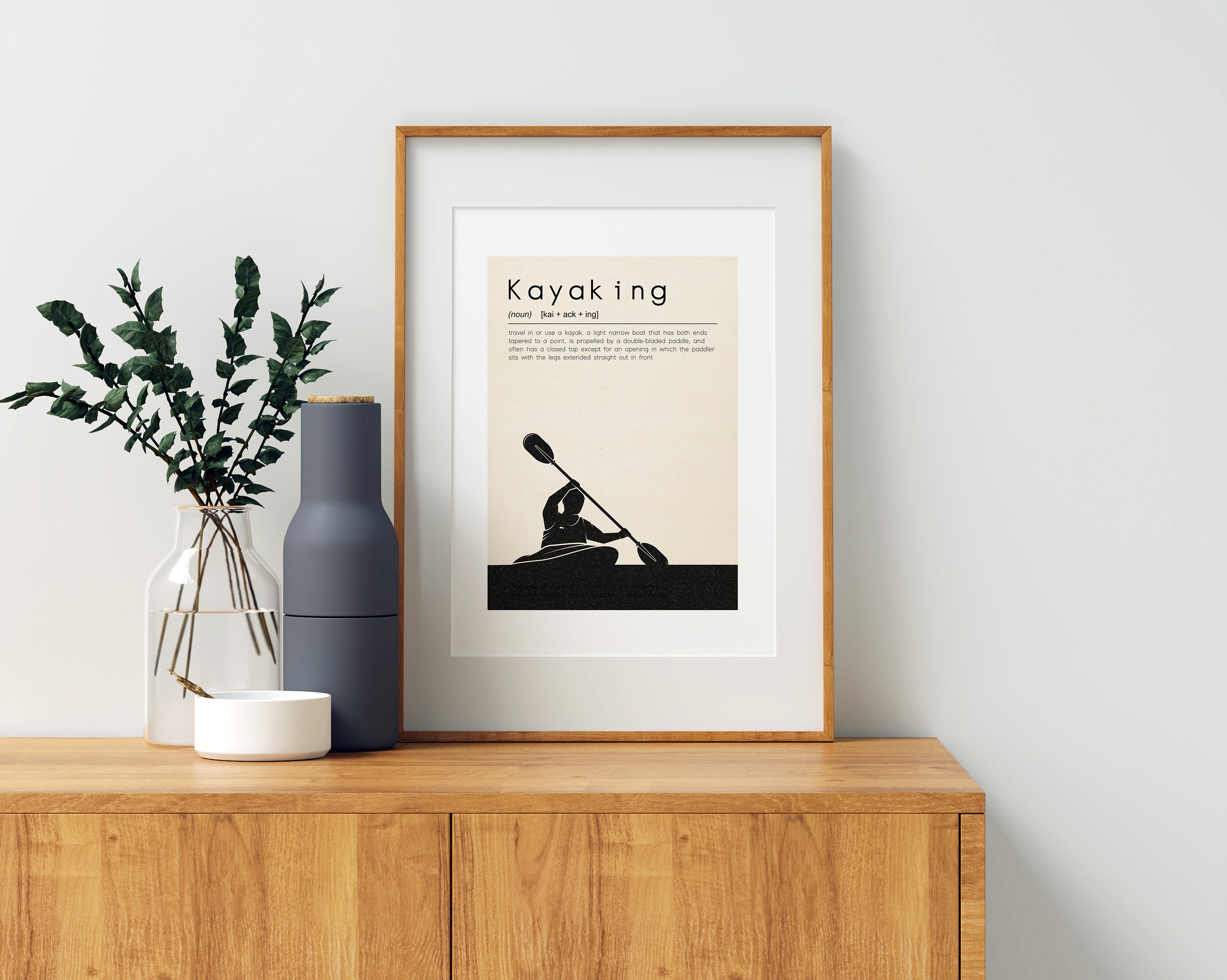Kayaking definition print for sale  