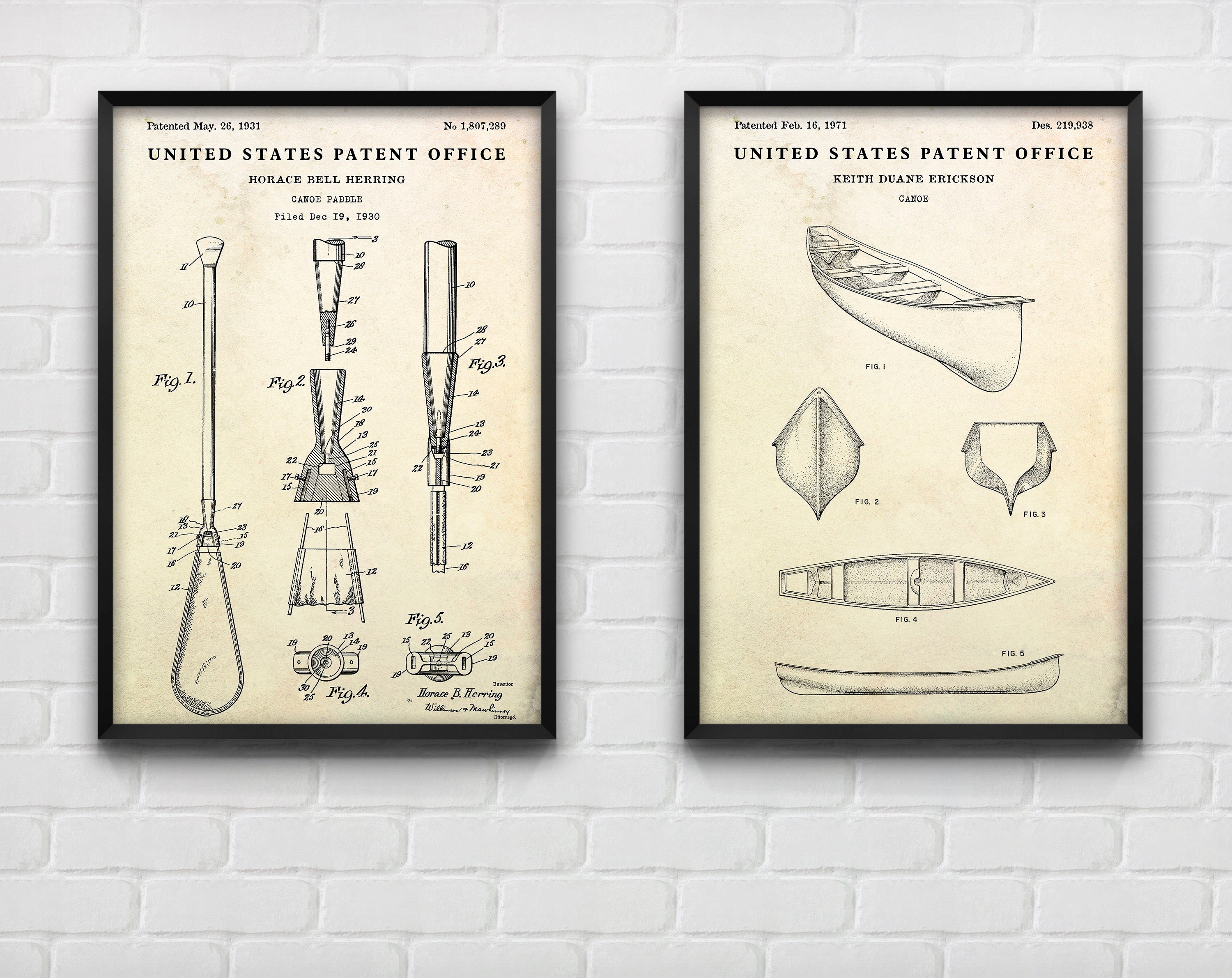 Canoe paddle patent for sale  