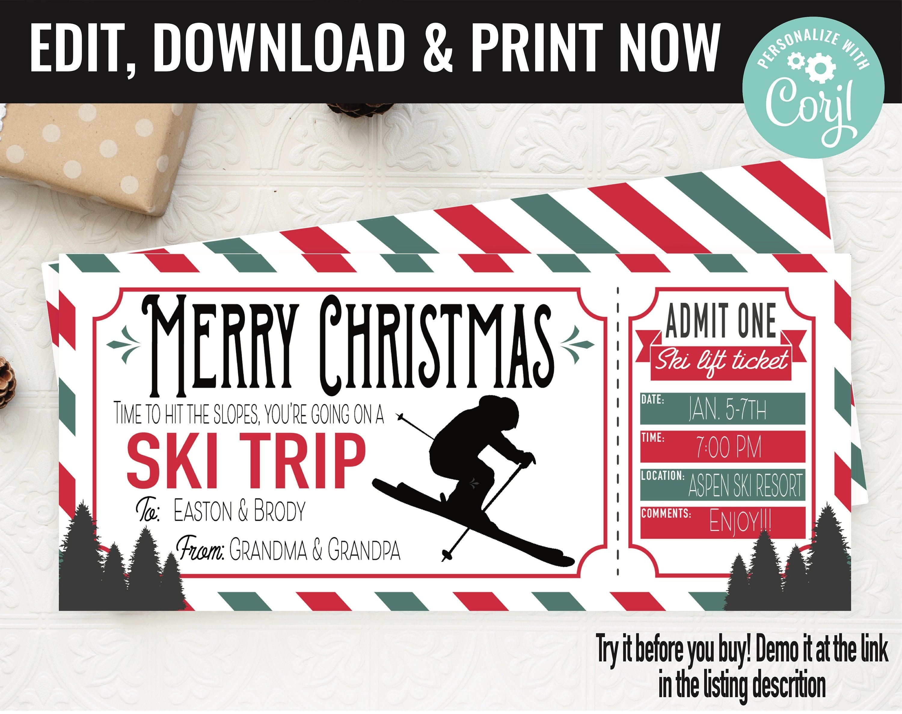 Christmas ski trip for sale  