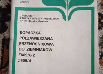 Instrukcja obsługi kopaczka do ziemniaków Z609/0-2 Z609/4 na sprzedaż  Lublin