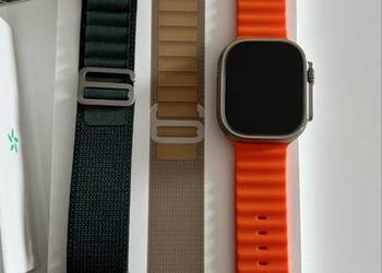 Używany, Apple Watch Ultra 2 Titanium/Tan Alpine Loop M LTE+2 paski+szkło, x-k na sprzedaż  Konstancin-Jeziorna