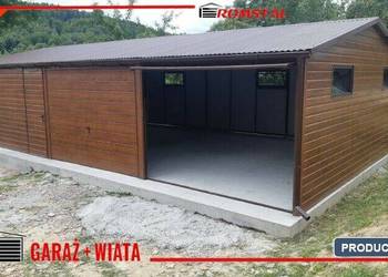 Drewnopodobny Garaż Blaszany - Mała Hala - Wiata - Romstal A53v8, używany na sprzedaż  Lubin