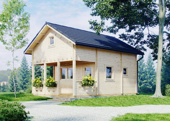 Drewniany domek letniskowy Janek II 55 + 10 m² na sprzedaż  Mrągowo