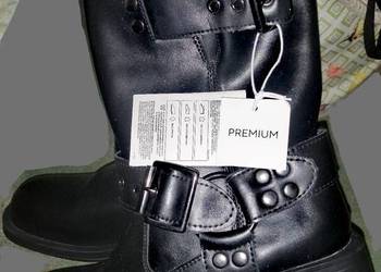 Używany, SKÓRZANE buty RESERVED Premium NOWE! botki kozaki bikery motocyklowe SKÓRA! na sprzedaż  Leszno