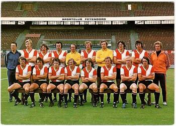 Feyenoord Rotterdam 1974-75 na odwrocie autografy na sprzedaż  Wrocław