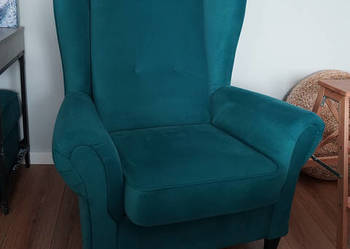 Używany, Fotel typu uszak + podnóżek/pufa na sprzedaż  Kąty Wrocławskie