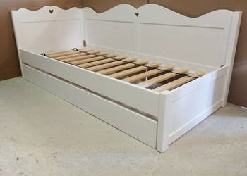 Łóżko narożne drewniane dzieciece białez serduszkiem 80x180 na sprzedaż  Rzeszów