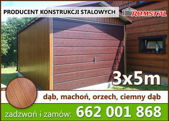 Mały Garaż Blaszany - Blaszak - Wiatka - Magazyn - Romstal A49v10 na sprzedaż  Karkoszów